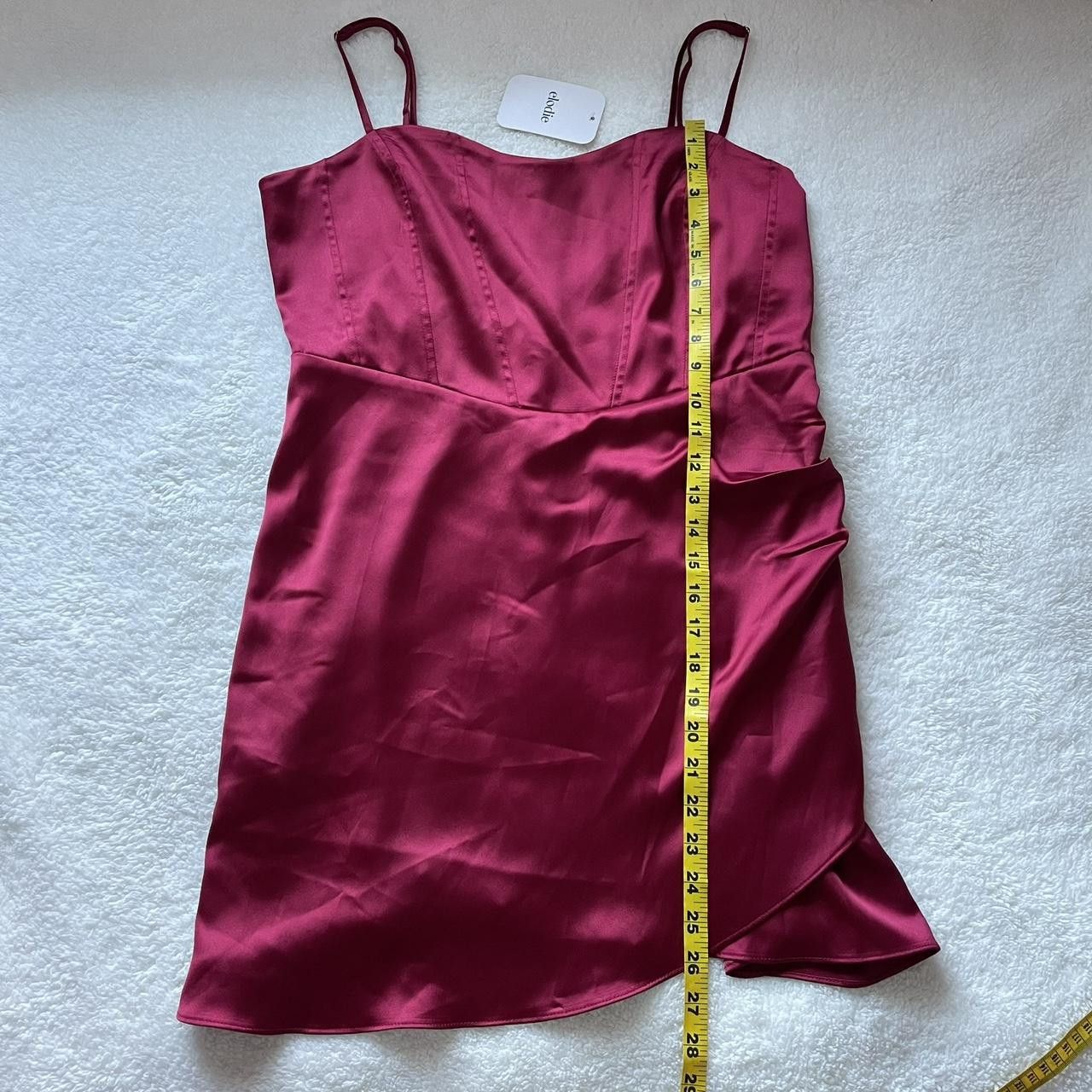 Other Elodie Red Satin Mini Dress Size L Size L / US 10 / IT 46 - 8 Thumbnail