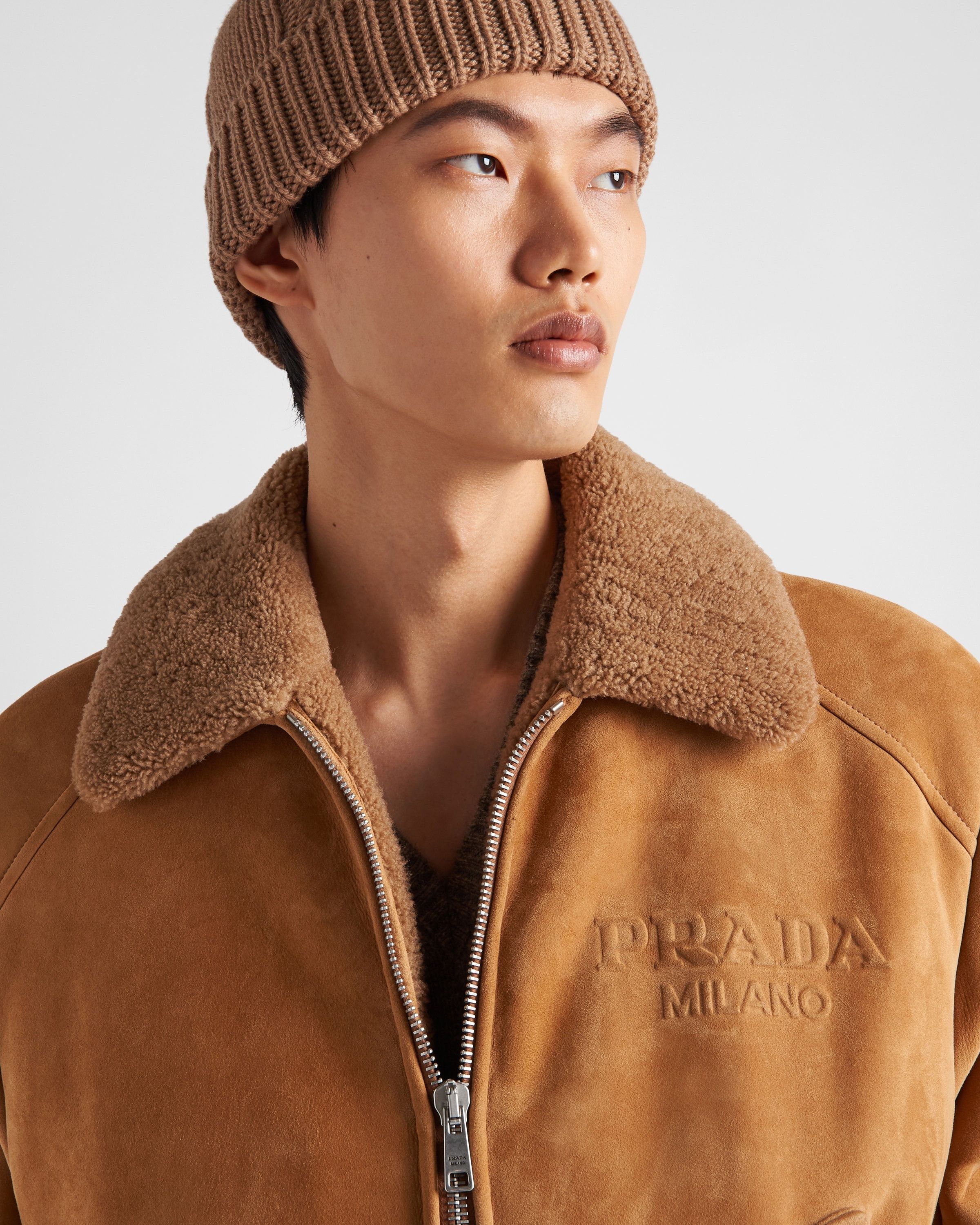 Prada o1la1rc1a0925 Shearling Jacket in Camel Size US L / EU 52-54 / 3 - 3 Thumbnail