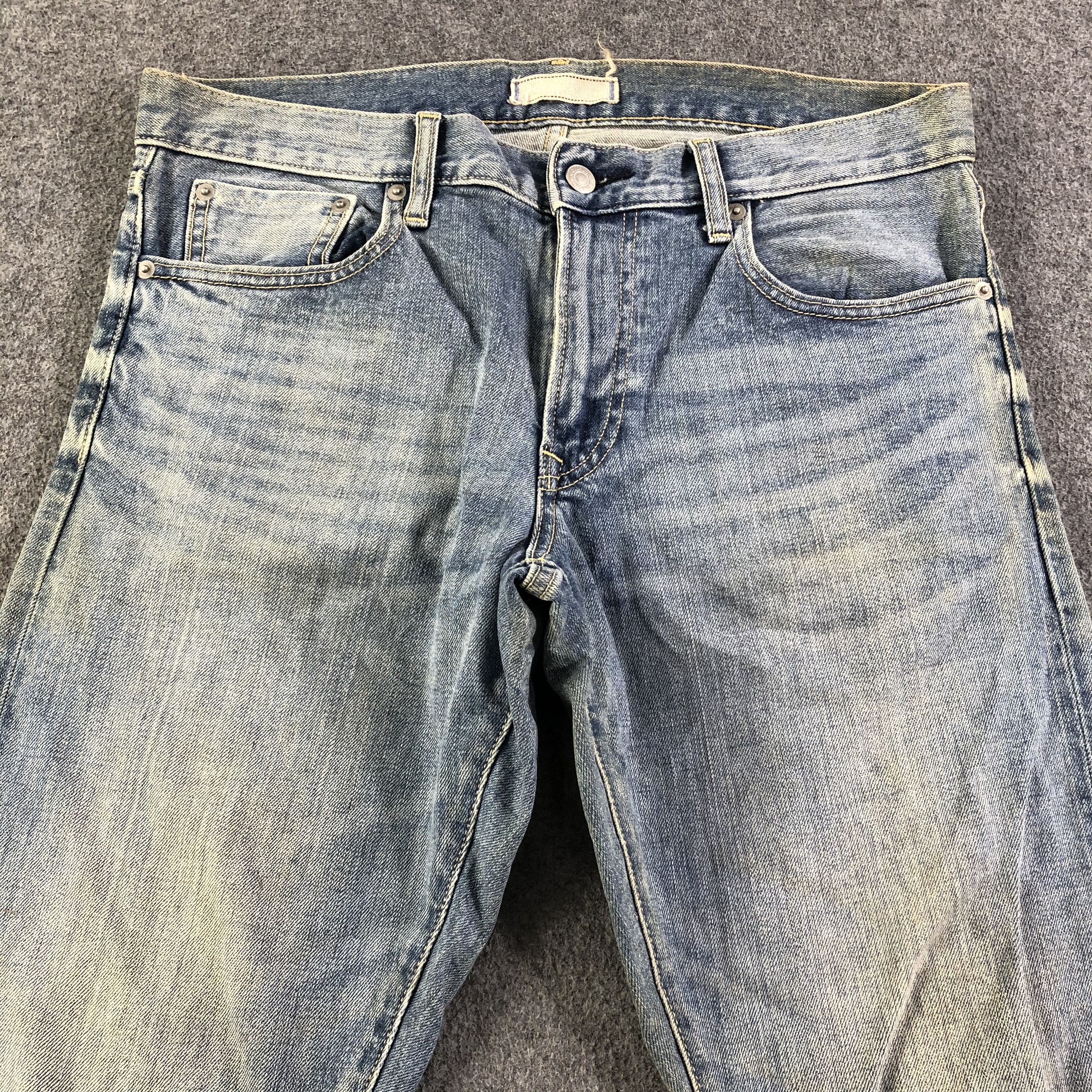 Japanese Brand Uniqlo Jeans Light Wash Redline Denim -J2735 Size US 35 - 3 Thumbnail