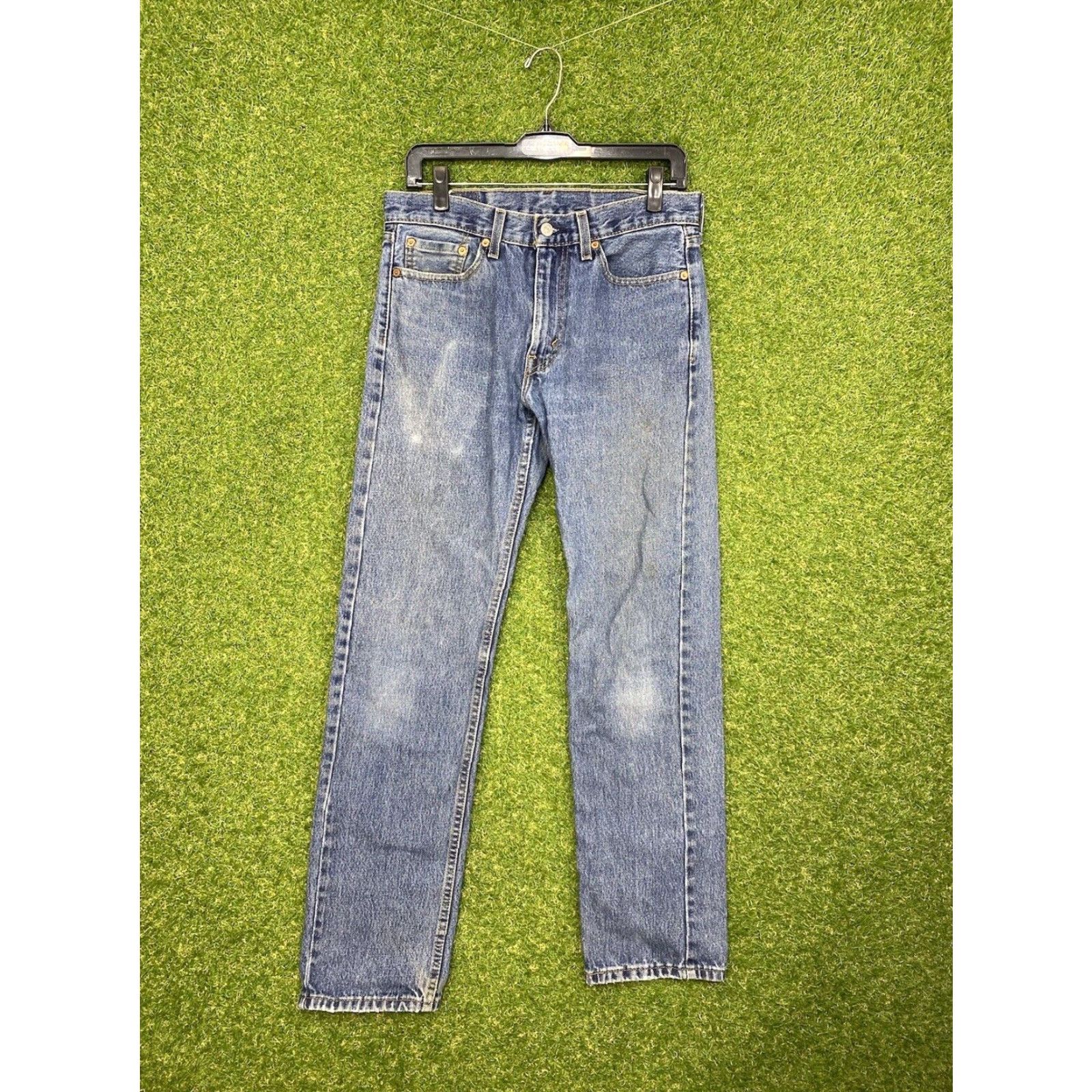 Levi's VINTAGE Levi's 505 Jeans Mens 29x32 Regular Fit Straight Leg Medium Wash Denim Cotton Blue 5-Pocket Design Jeans Mens Size US 29 - 2 Thumbnail