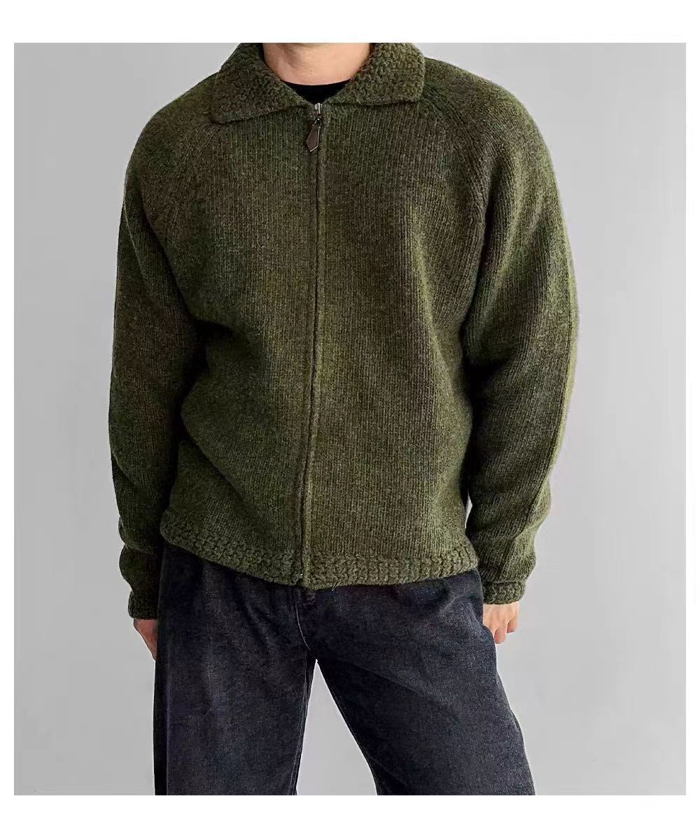 Japanese Brand Vintage Green Casual Knit Sweater Lapel Jacket Coat Size US M / EU 48-50 / 2 - 2 Thumbnail