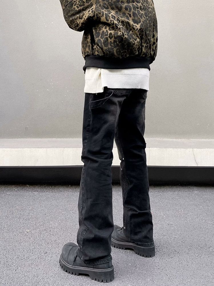 Jean × Vintage Streetwear Washed Black Button Stack Size US 28 / EU 44 - 2 Thumbnail