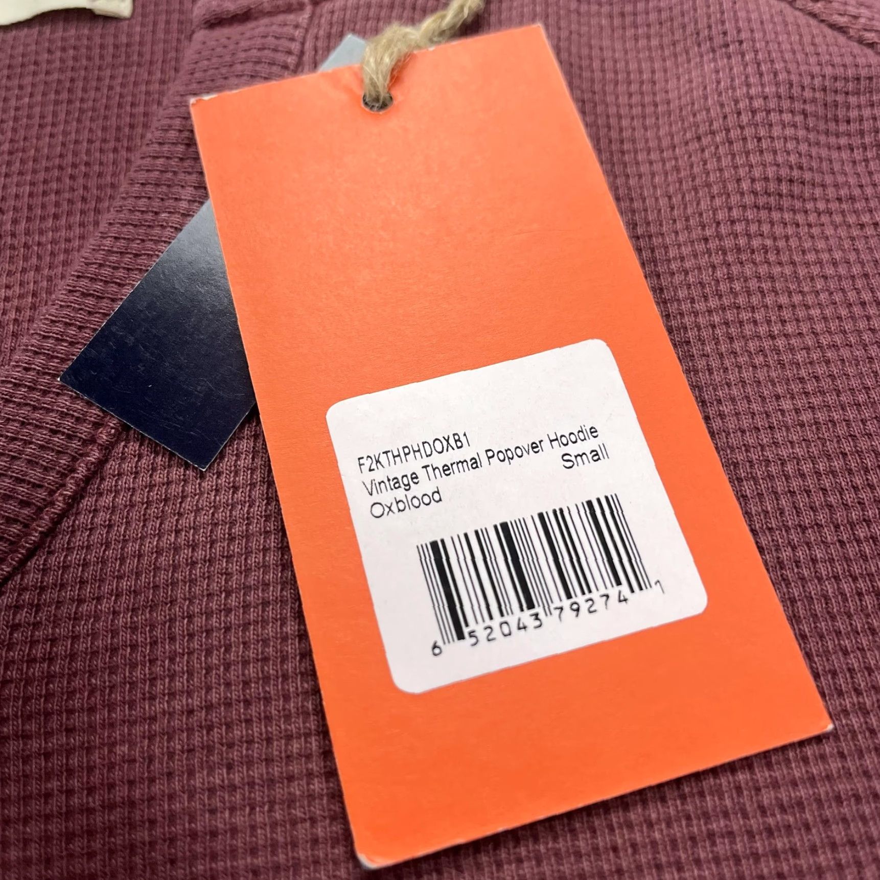 J Brand VINTAGE The Normal Brand Hoodie Mens Small Red Thermal Popover Cotton NWT Size US S / EU 44-46 / 1 - 6 Thumbnail
