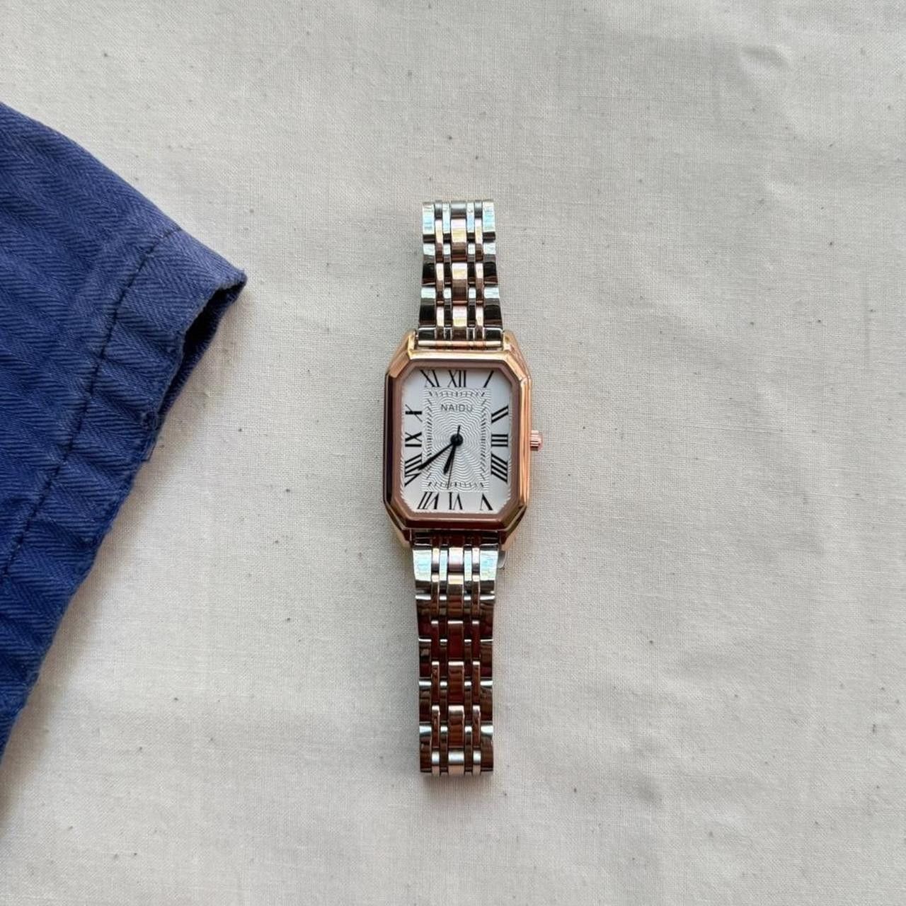 Vintage classy silver rectangle stainless steel quartz luxury watch Size ONE SIZE - 3 Thumbnail
