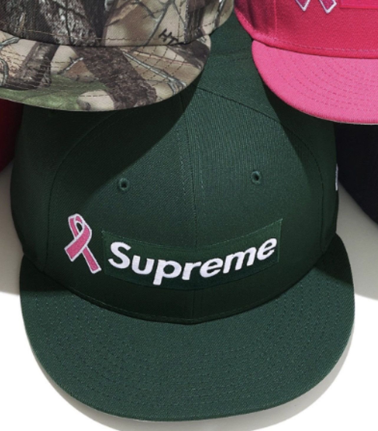 Supreme Supreme New Era Breast Cancer Box Logo Fitted Green Sz 7 1/8 Size ONE SIZE - 3 Thumbnail