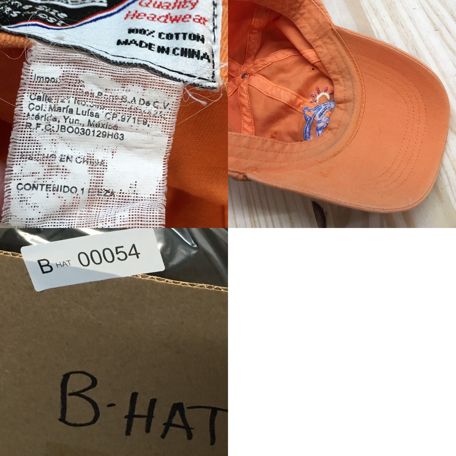Vintage Riviera Maya Baseball Cap Orange OS Adjustable Curved Brim Embroidered Logo Mens Size ONE SIZE - 9 Thumbnail