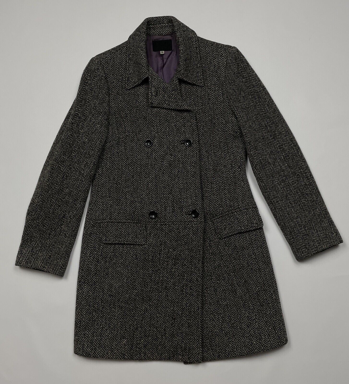 Dolce & Gabbana Dolce & Gabbana Womens Herringbone Tweed Wool Coat Jacket Size XS / US 0-2 / IT 36-38 - 9 Thumbnail