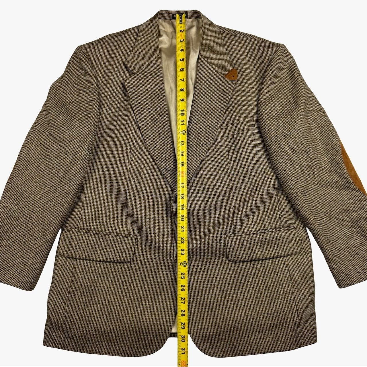Oscar De La Renta Oscar De La Renta Men's Tweed Leather ELbow Patches Blazer J Size 42S - 7 Thumbnail
