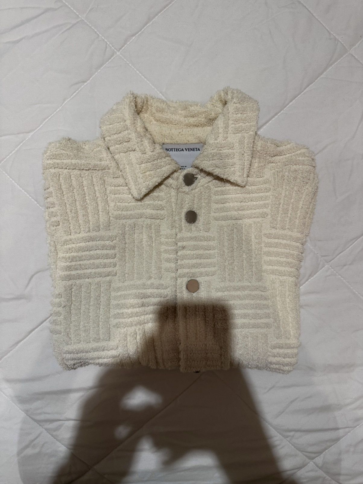 Bottega Veneta Bottega Veneta Intrecciato-Jacquard Terry Overshirt Size US M / EU 48-50 / 2 - 17 Thumbnail