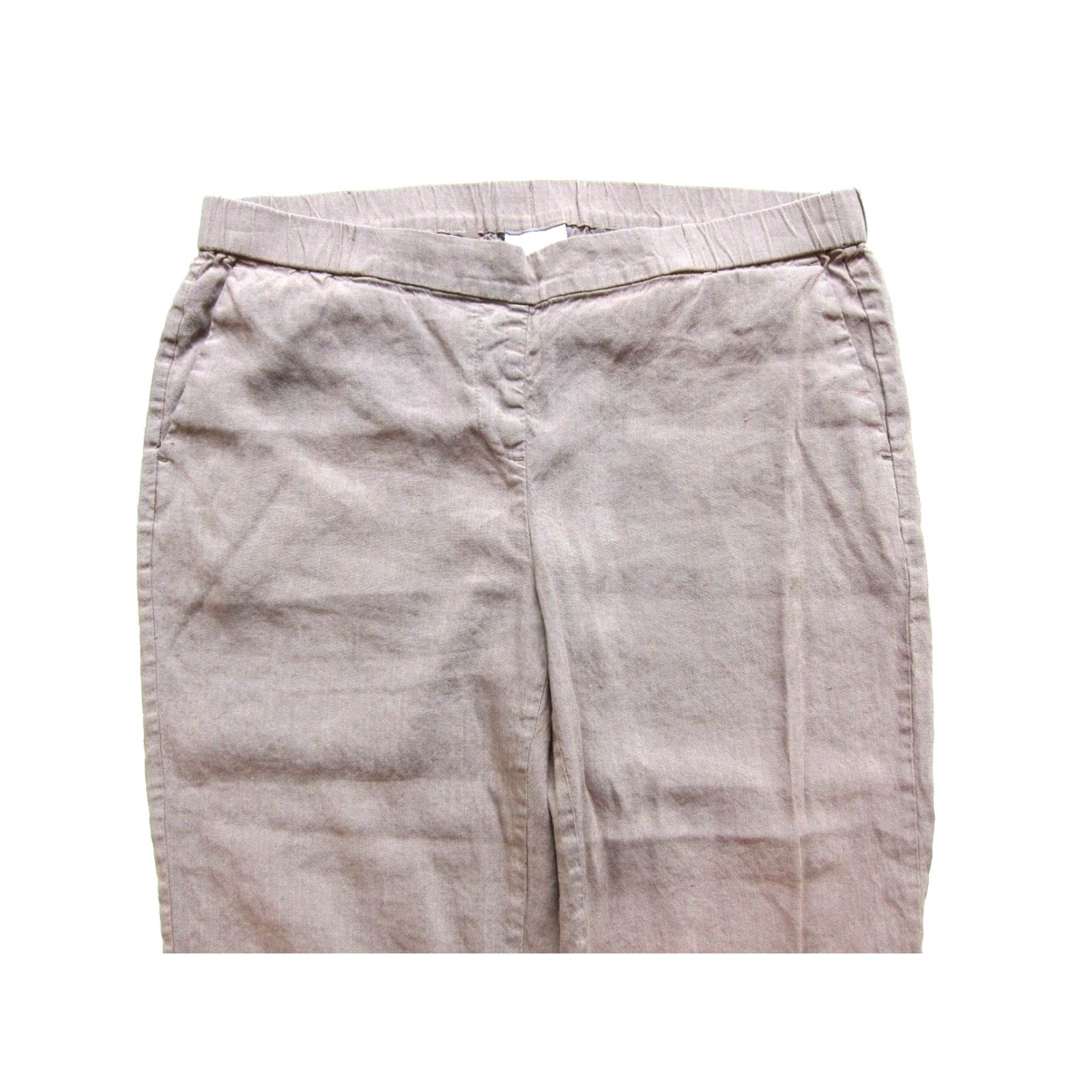 J. Jill J. Jill Linen Stretch Brown Pocket Casual Elastic Waist Crop Pant L Tall Womens Size 36" / US 14 / IT 50 - 6 Thumbnail