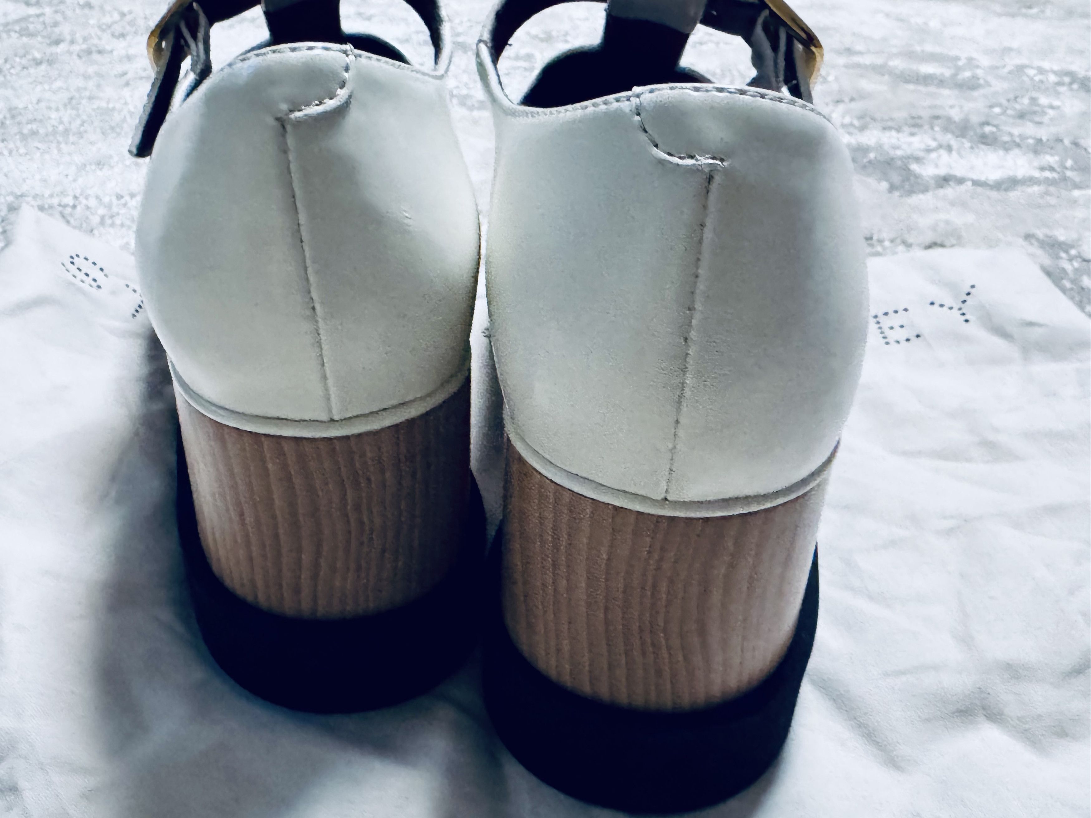 Stella McCartney Stella McCartney White Mary Jane Flats with Gold Buckles Size US 9 / IT 39 - 10 Thumbnail