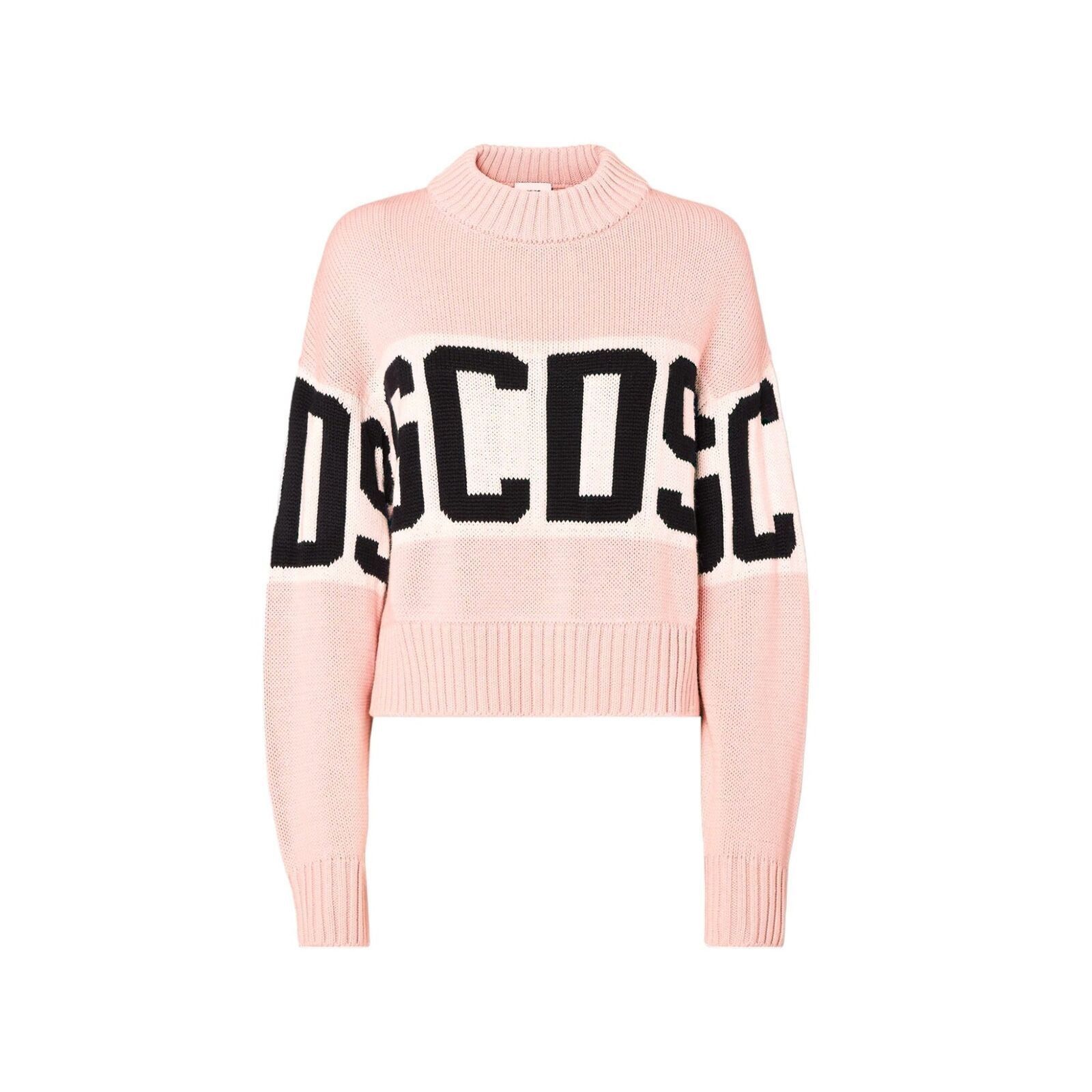 image of Gcds Wool Logo Band Boxy Sweater Pink S, Women's (Size Small)