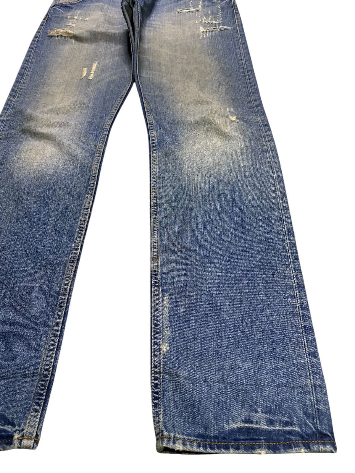 Japanese Brand Vintage Japanese Brand Button Fly Mud Wash Distress Rip Jean Size US 33 - 7 Thumbnail