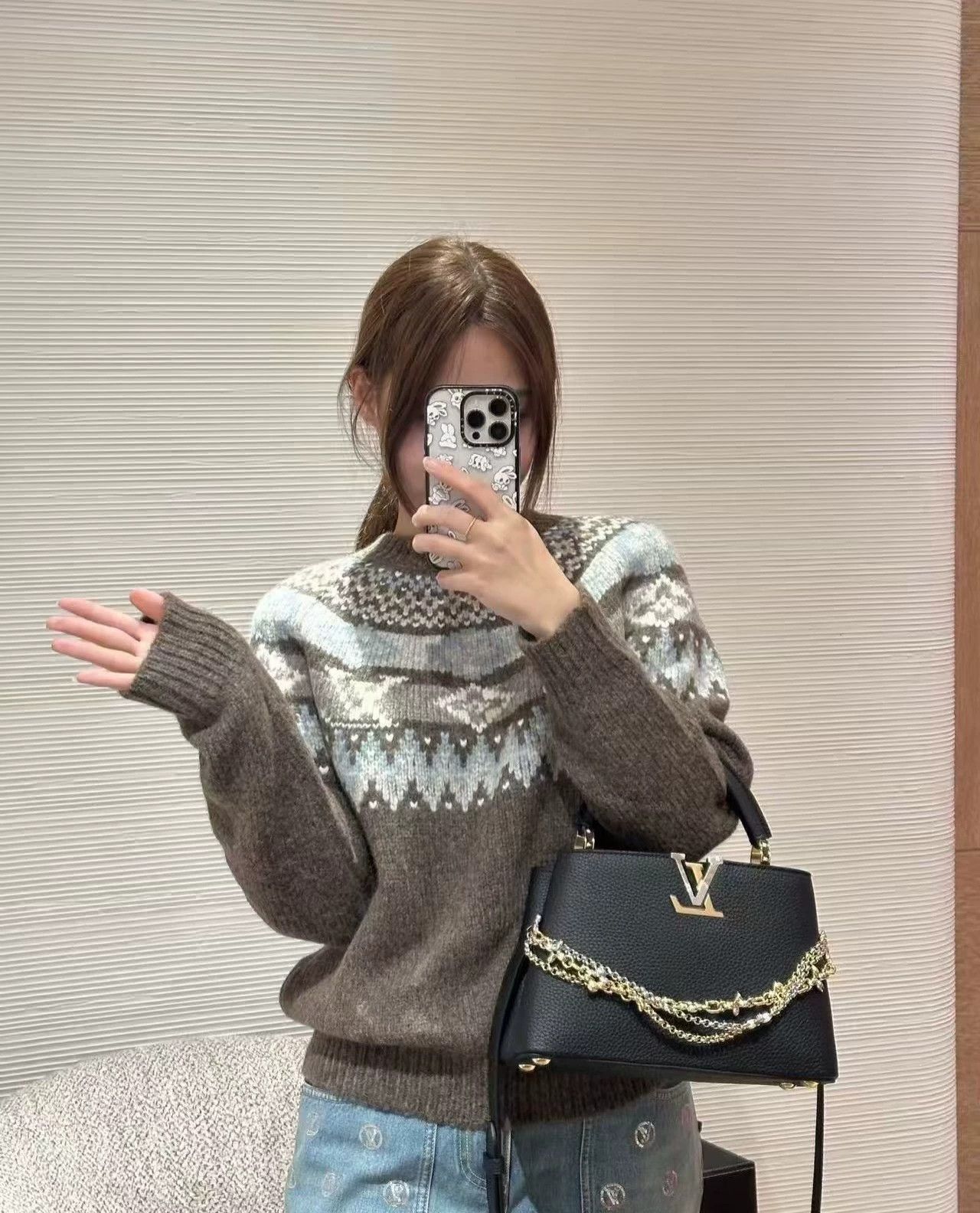 Louis Vuitton Lv Snow Series Brown Sweater M Zhong Chuxi Like New Size M / US 6-8 / IT 42-44 - 7 Thumbnail