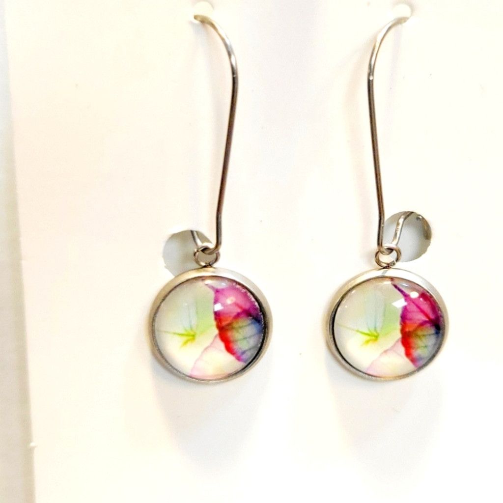 Handmade Floral Drop Earrings with Latch Back Closures Size ONE SIZE - 1 Thumbnail