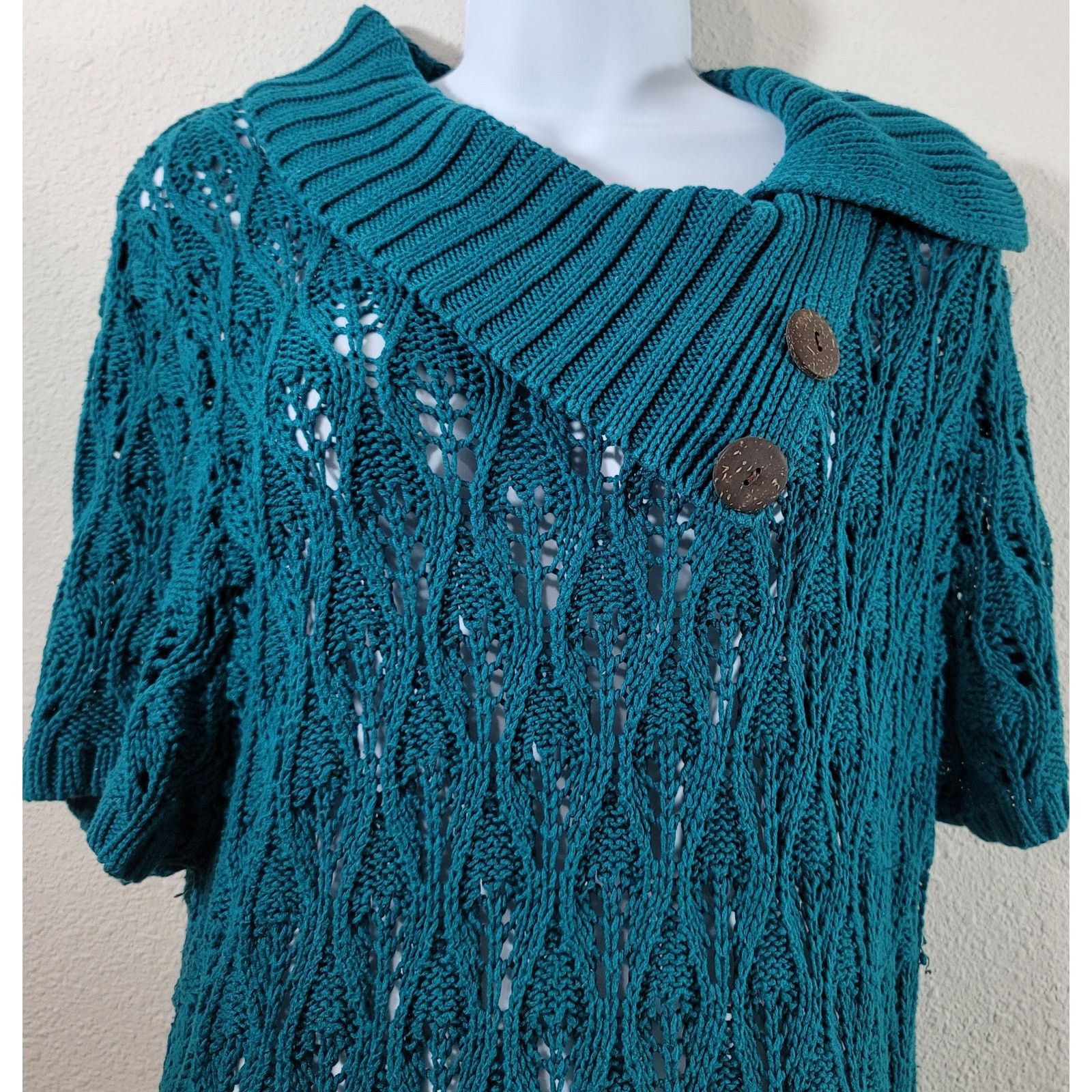 Other Cato Dark Teal Cowl Neck Chunky Knit Sweater 18W 20W Size XXL / US 16-18 / IT 52-54 - 5 Thumbnail