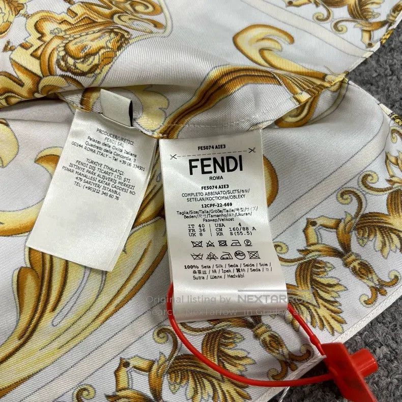 Fendi Fendi Versace Collab Silk Short Sleeve Shirt Size XS / US 0-2 / IT 36-38 - 4 Thumbnail