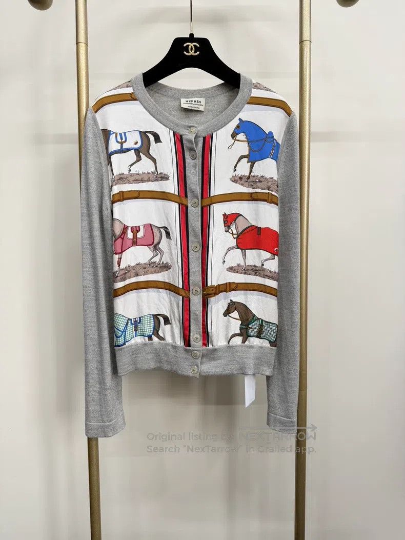 Hermes Hermes Silk and Wool Blend Patchwork Cardigan Jacket Size XS / US 0-2 / IT 36-38 - 1 Thumbnail
