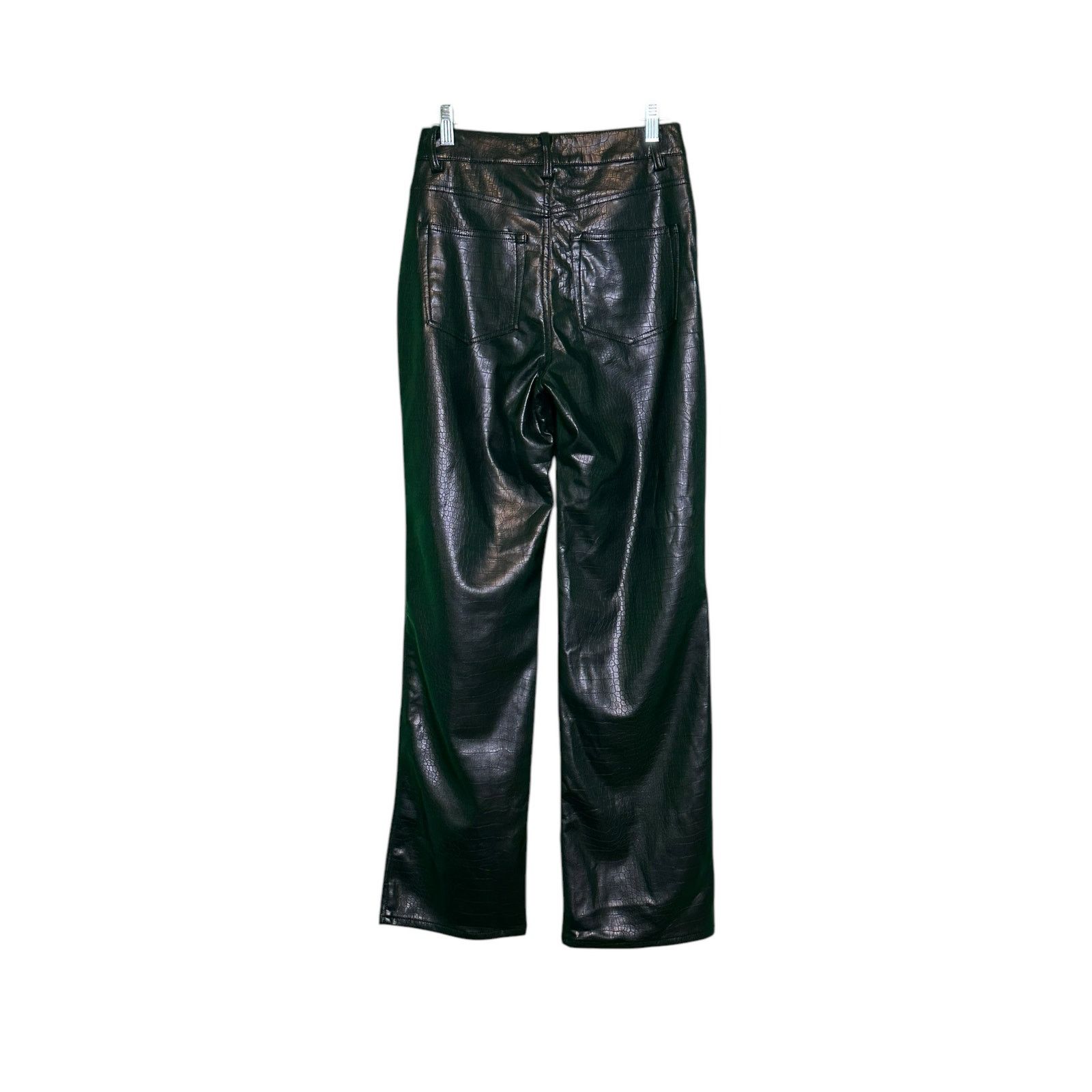 H&M H&M black faux crocodile leather straight leg pants size 4 Size 27" / US 4 / IT 40 - 19 Thumbnail