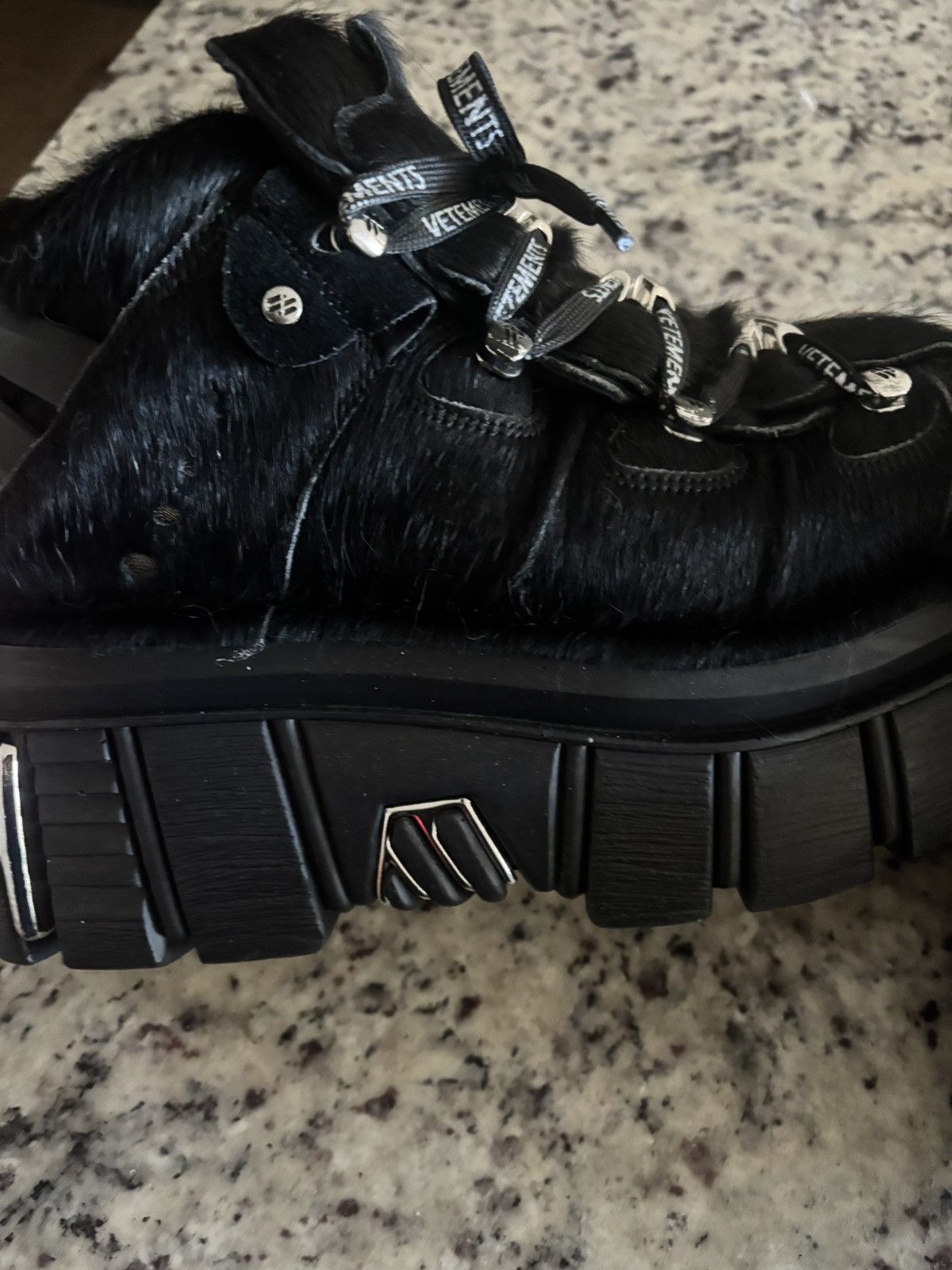 New Rock × Vetements VETEMENTS X NEW ROCKS - Pony Hair Platform Boots (NO BOX) Size US 10 / EU 43 - 5 Thumbnail