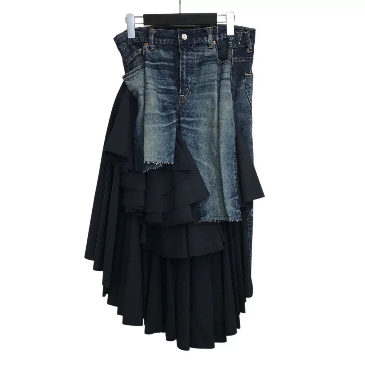 Junya Watanabe junya watanabe deconstructed denim ruffle skirt Size 26" / US 2 / IT 38 - 1 Thumbnail