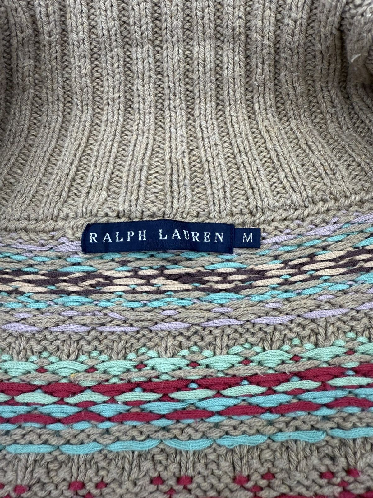 Polo Ralph Lauren RARE🔥Vintage RALPH LAUREN Shawl Collar Knitted Navajo Motive Size US M / EU 48-50 / 2 - 7 Thumbnail