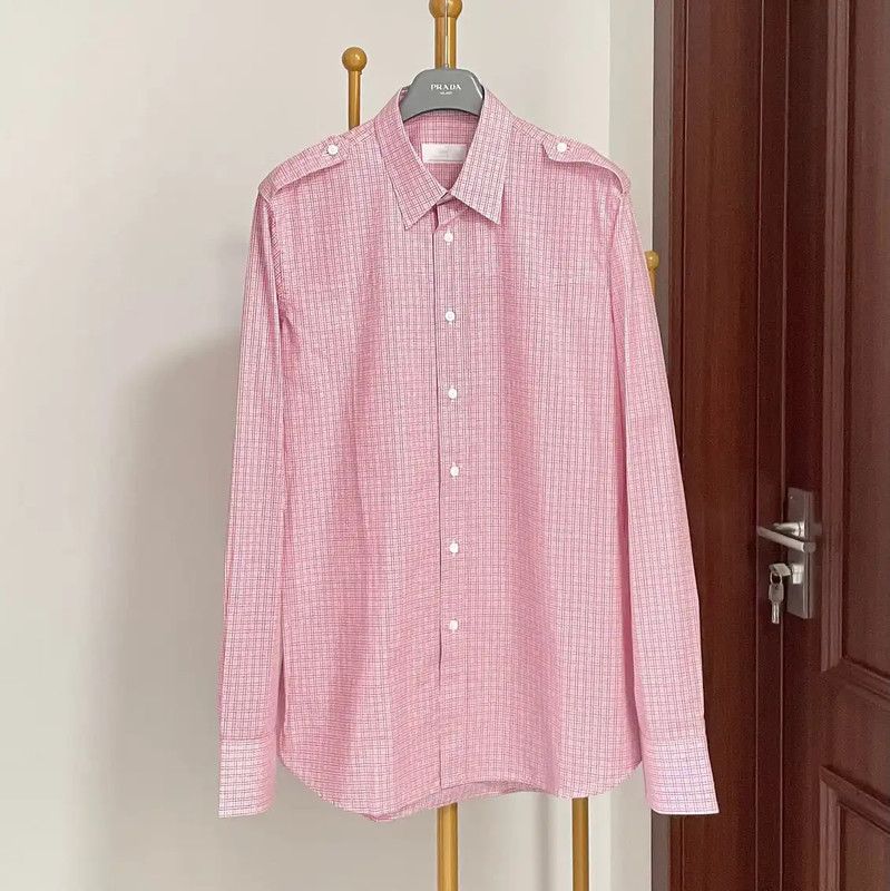 Prada Prada Multicolor Cotton Long Sleeve Shirt Size US L / EU 52-54 / 3 - 1 Thumbnail