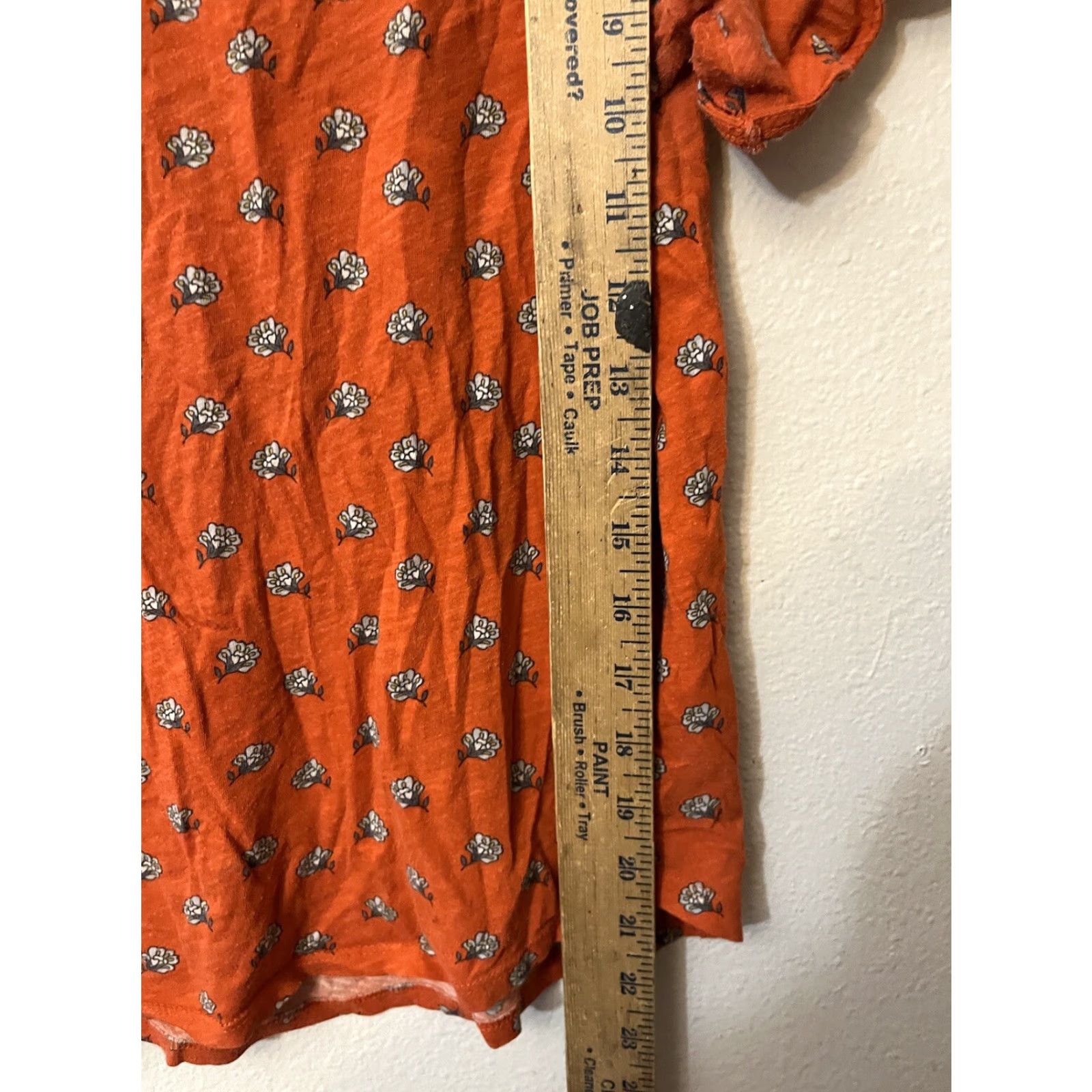 Loft VINTAGE The Loft Outlet Blouse Shirt Womens PM Petite Short Sleeve Cold Shoulder Orange Floral Knit Rayon Tunic Style Ladies Womens Size M / US 6-8 / IT 42-44 - 4 Thumbnail