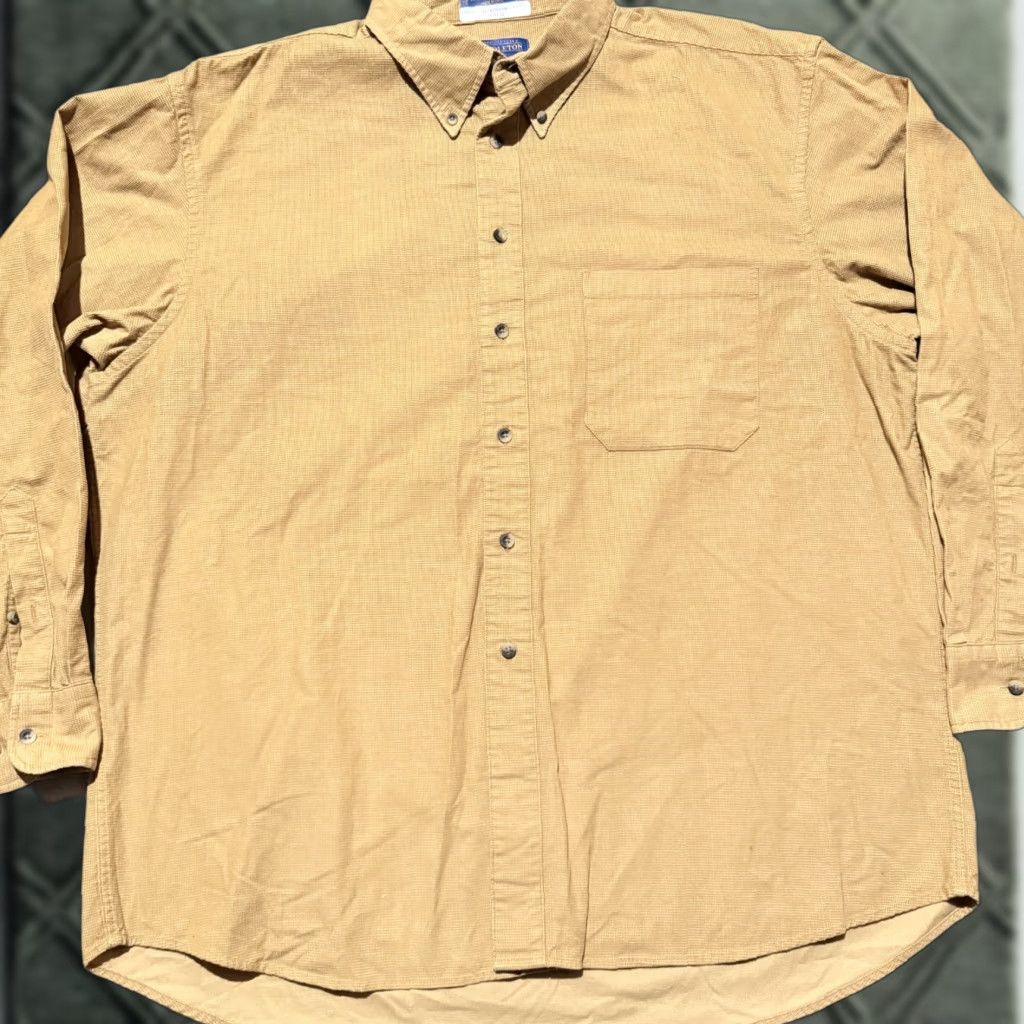 Pendleton VINTAGE Pendleton Vancouver Shirt Men Tan Beige Long Sleeve Button-Down 2XL Size US XXL / EU 58 / 5 - 1 Thumbnail