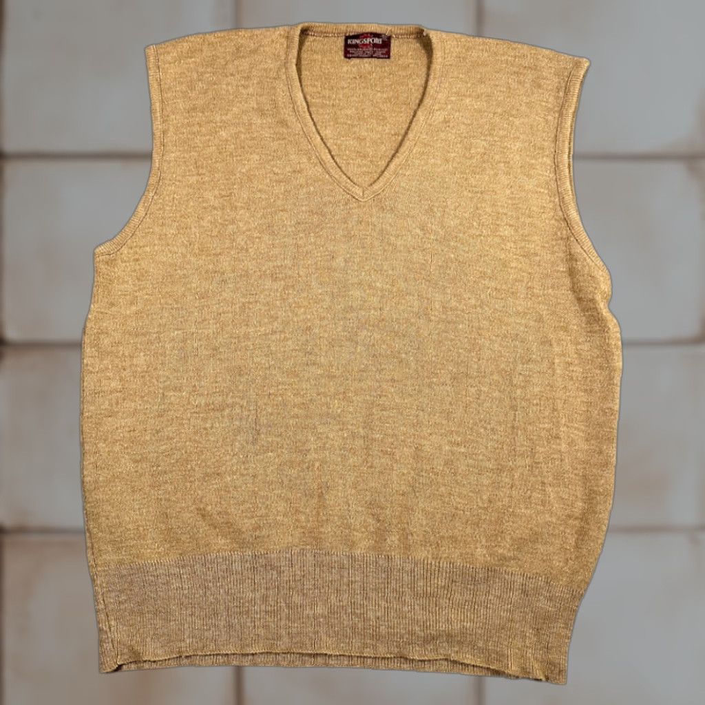 Vintage VINTAGE Kingsport Sweater Vest Shirt Adult Medium Brown Knit USA Made 70s Kingsport Size US M / EU 48-50 / 2 - 1 Thumbnail
