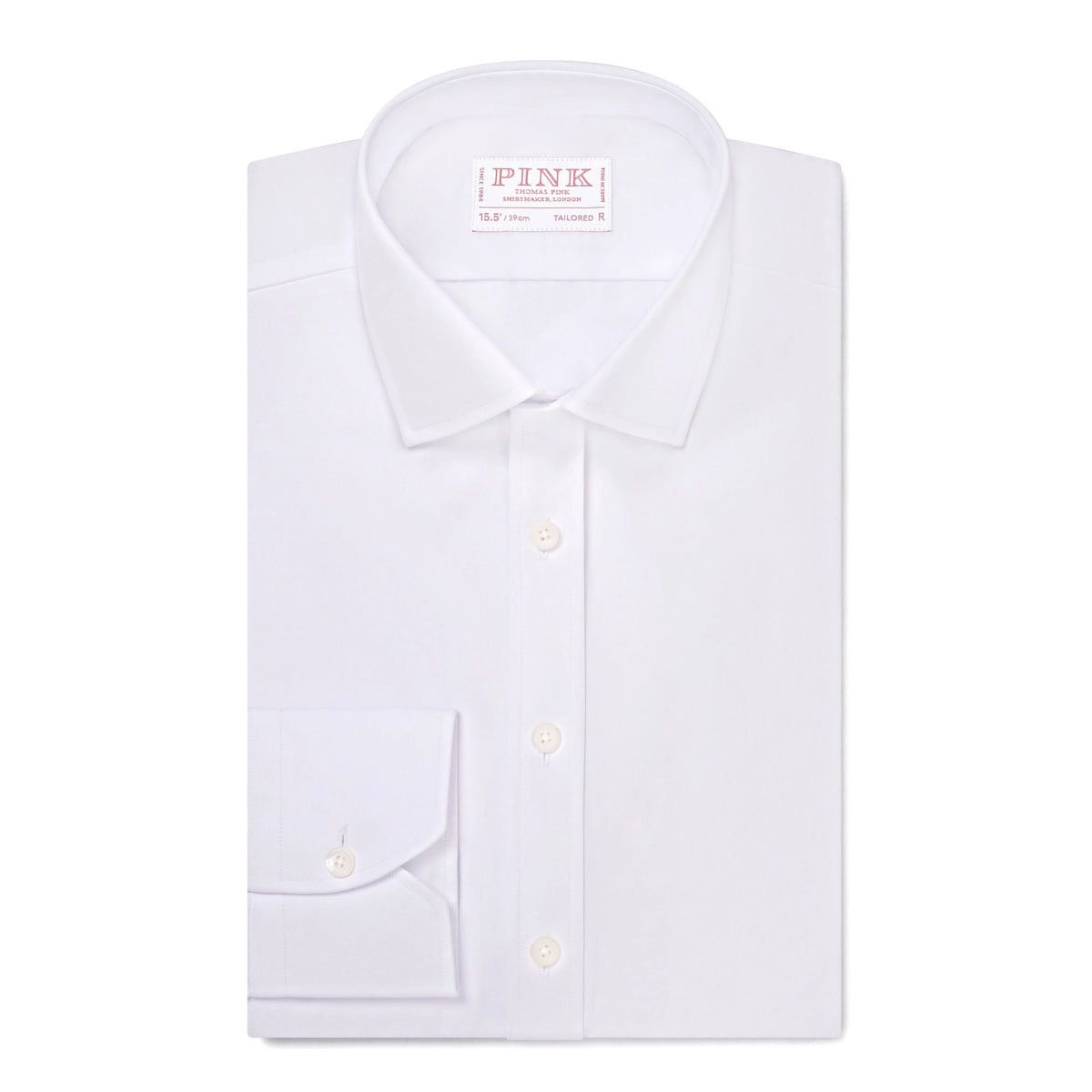 Thomas Pink Thomas Pink White Tailored Fit Dress Ramses Poplin Shirt Size US M / EU 48-50 / 2 - 2 Thumbnail