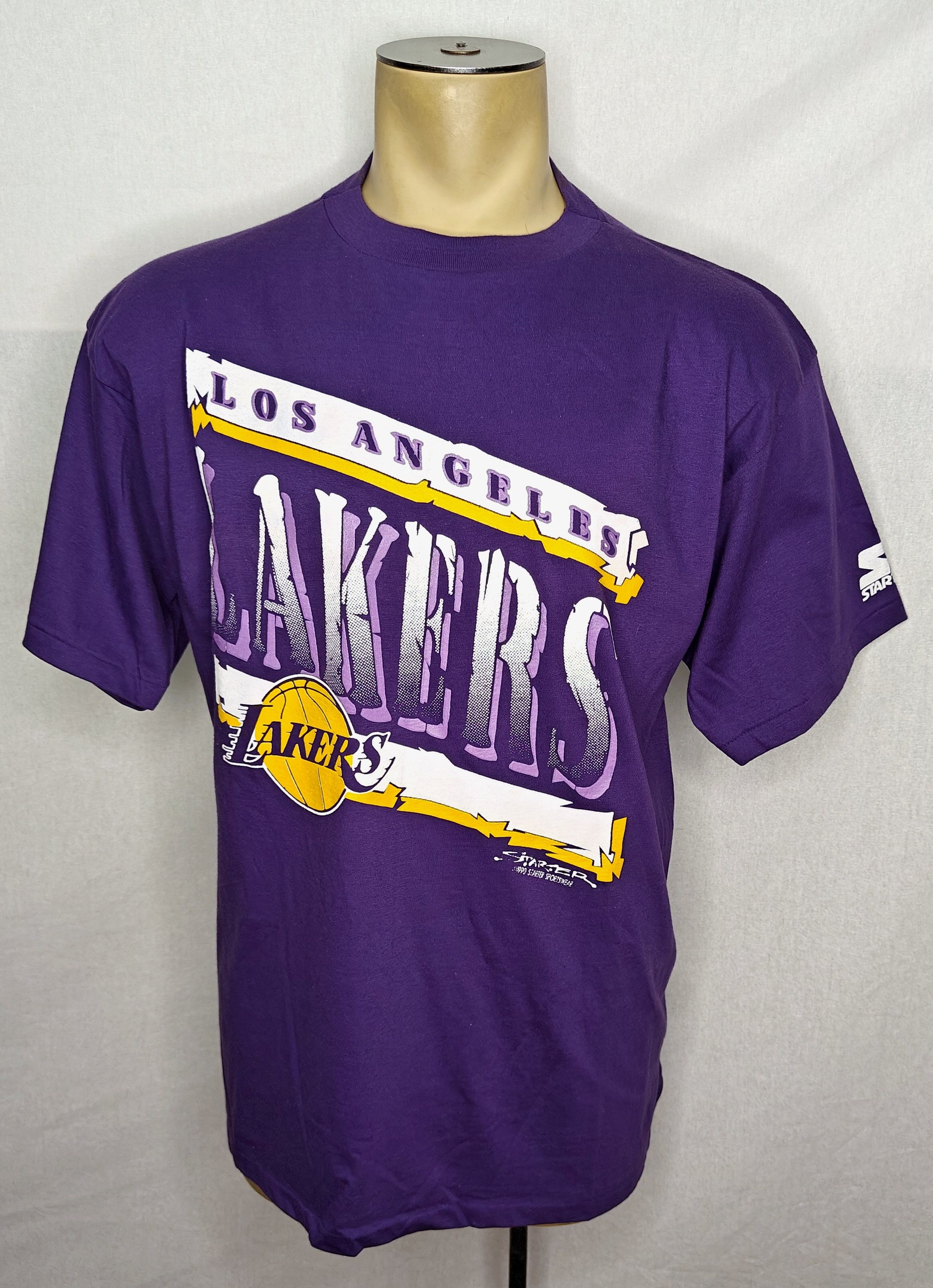 Starter NWOT Vtg 90s 1990 Starter LA Lakers NBA Basketball t-shirt Size US XL / EU 56 / 4 - 1 Thumbnail