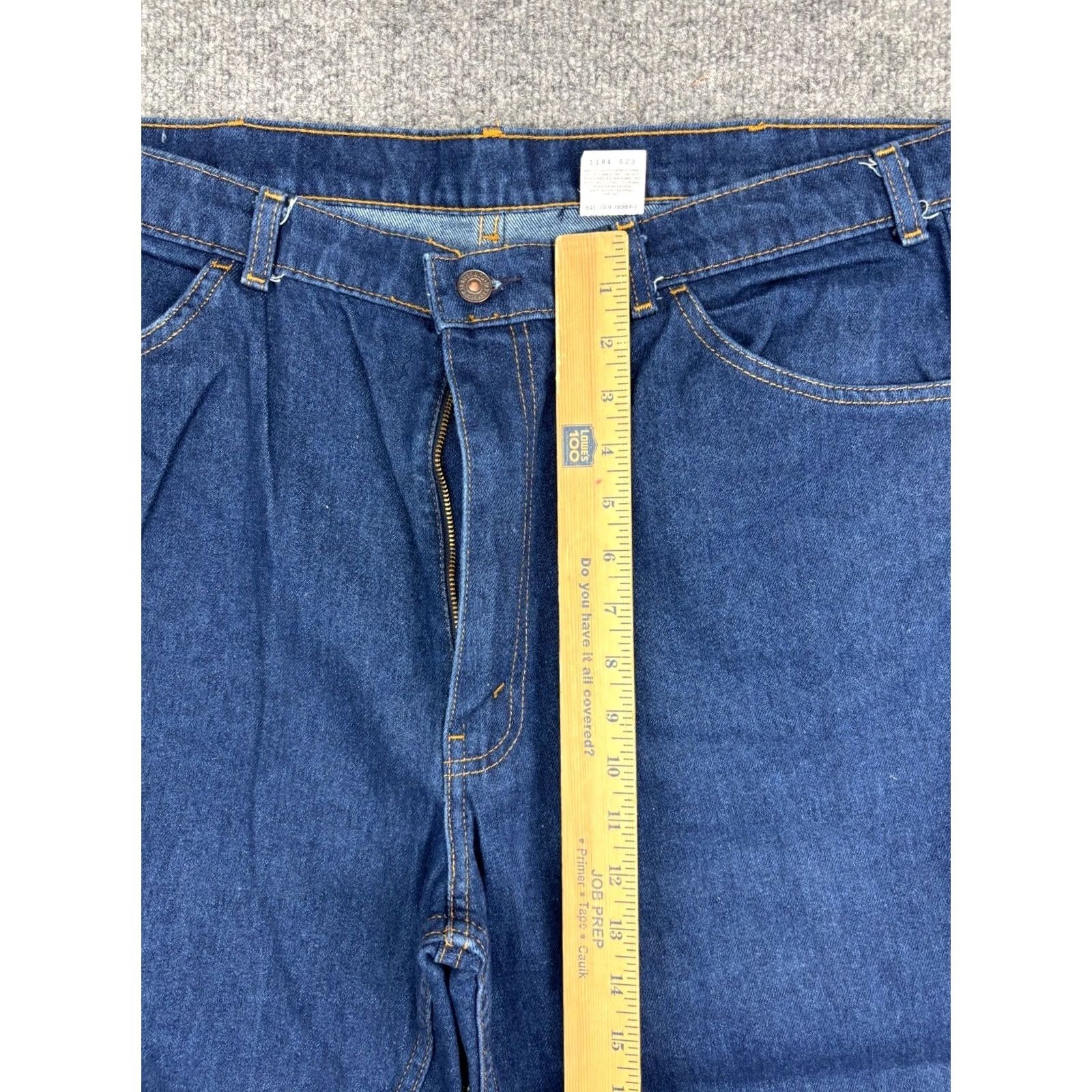 Levi's VINTAGE Levi's 841 Orange Tab Jeans Men W40 x L30 Dark Blue 70s Work Pant Jeans Regular Bootcut USA 80s Hippie Pockets Mens Size US 40 / EU 56 - 5 Thumbnail