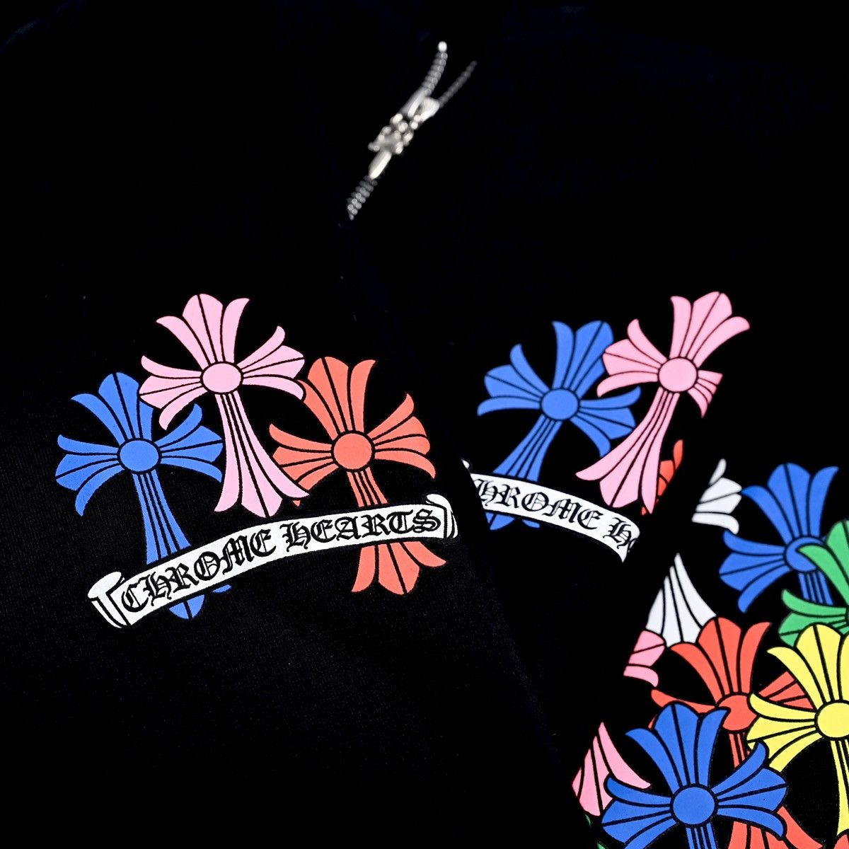 Chrome Hearts CHROME HEARTS MULTICOLOR CROSS CEMETERY ZIP UP HOODIE BLACK Size US XL / EU 56 / 4 - 1 Thumbnail