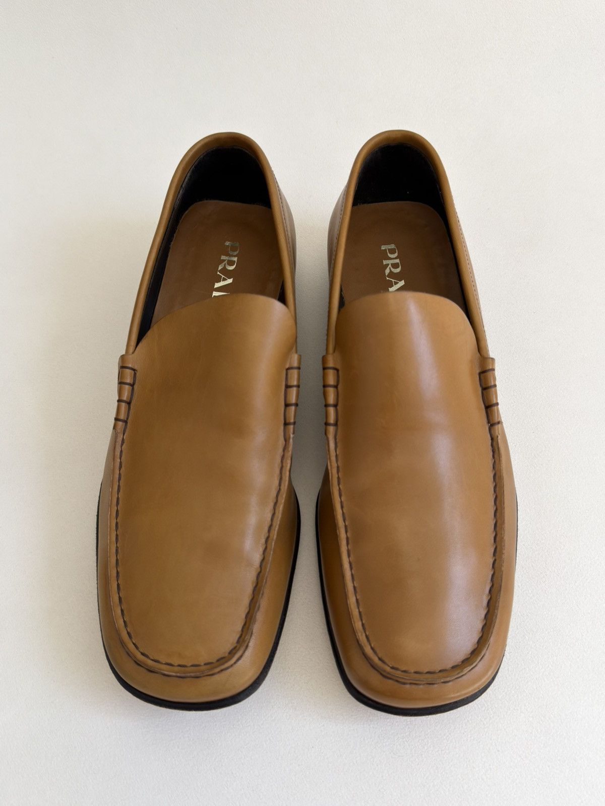 Prada Tan Leather ‘Square Toe’ Loafers Size US 8.5 / EU 41-42 - 8 Thumbnail