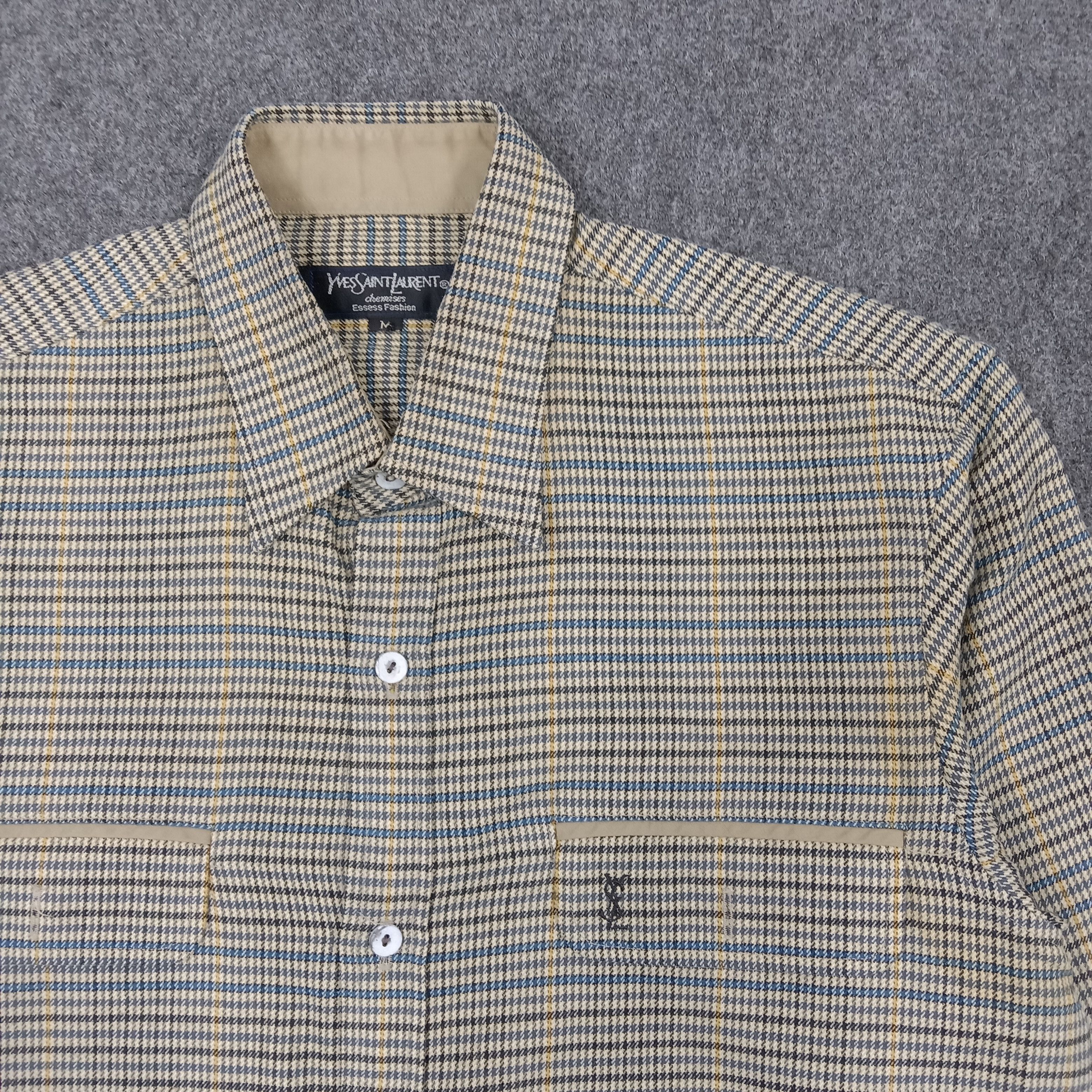 Vintage × Yves Saint Laurent Yves Saint Laurent Italian Brand Shirt Button Up Size US M / EU 48-50 / 2 - 2 Thumbnail