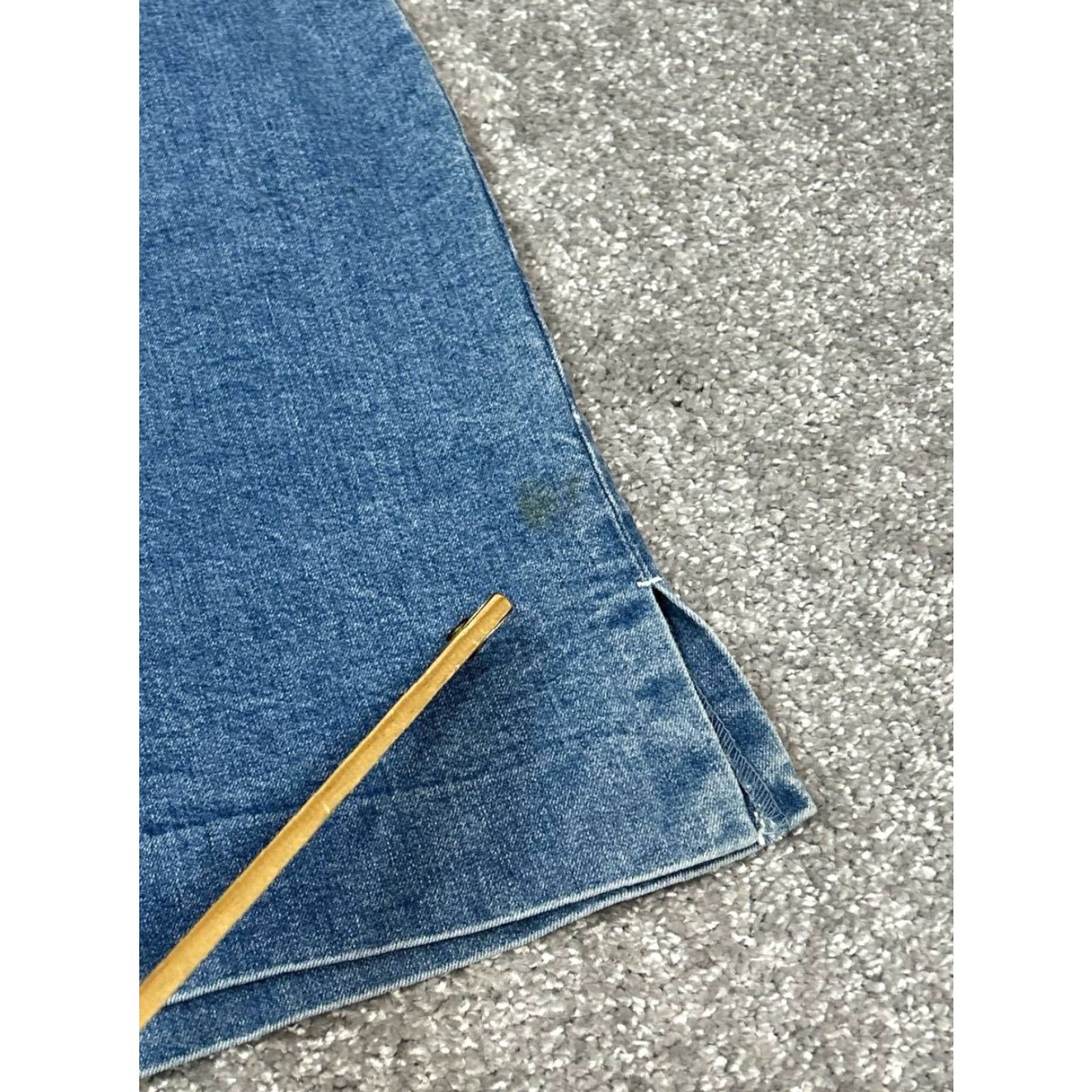 Ralph Lauren VINTAGE Lauren Ralph Lauren Pencil Skirt Womens 10 Blue Denim Cotton Side Slit Size 32" / US 10 / IT 46 - 3 Thumbnail