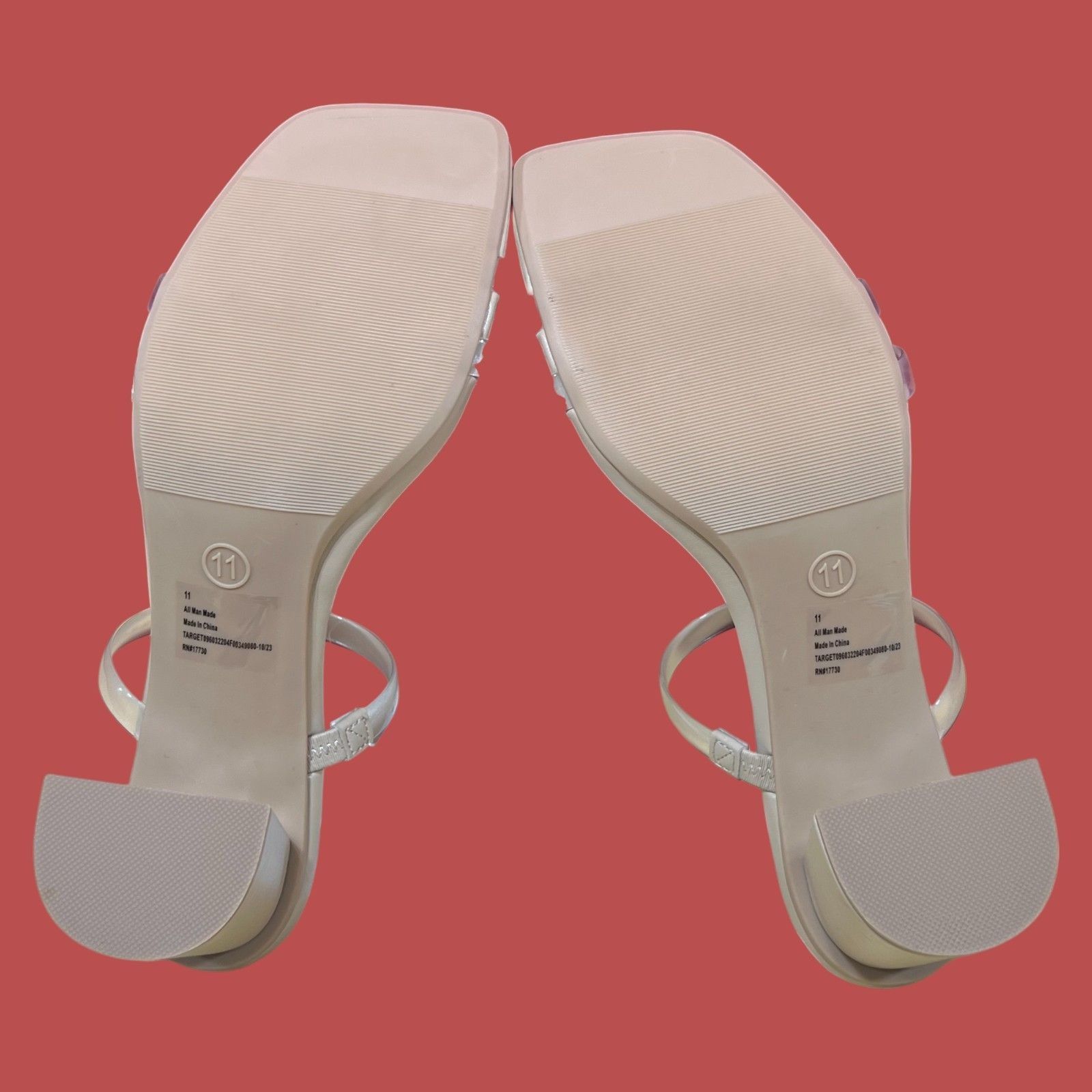 Other A New Day - Women's Stacy Mule Heels - Beige/Clear - 11 Size US 11 / IT 41 - 11 Thumbnail