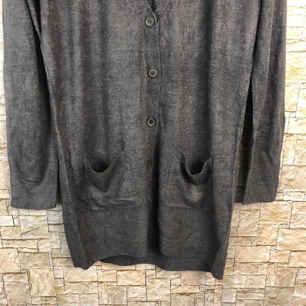 GU × Homespun Knitwear GU black Cardigan Knitwear #A923 Size L / US 10 / IT 46 - 6 Thumbnail