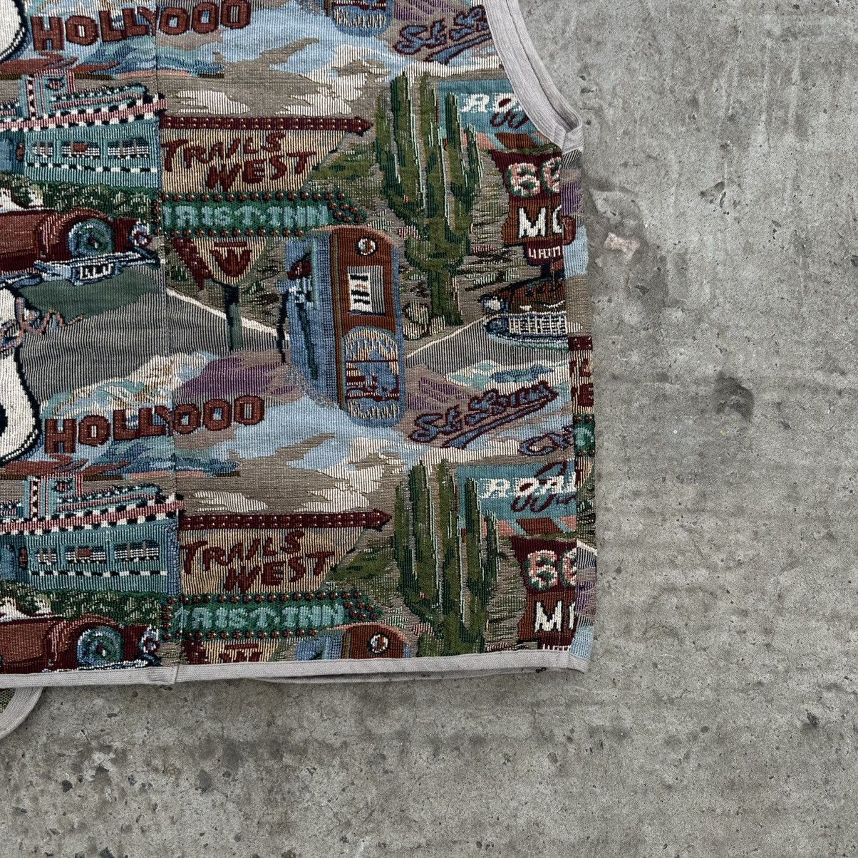 If Six Was Nine × Japanese Brand Vintage Tapestry Vest Rout 66 Hand Made Custom Moto Size US L / EU 52-54 / 3 - 8 Thumbnail