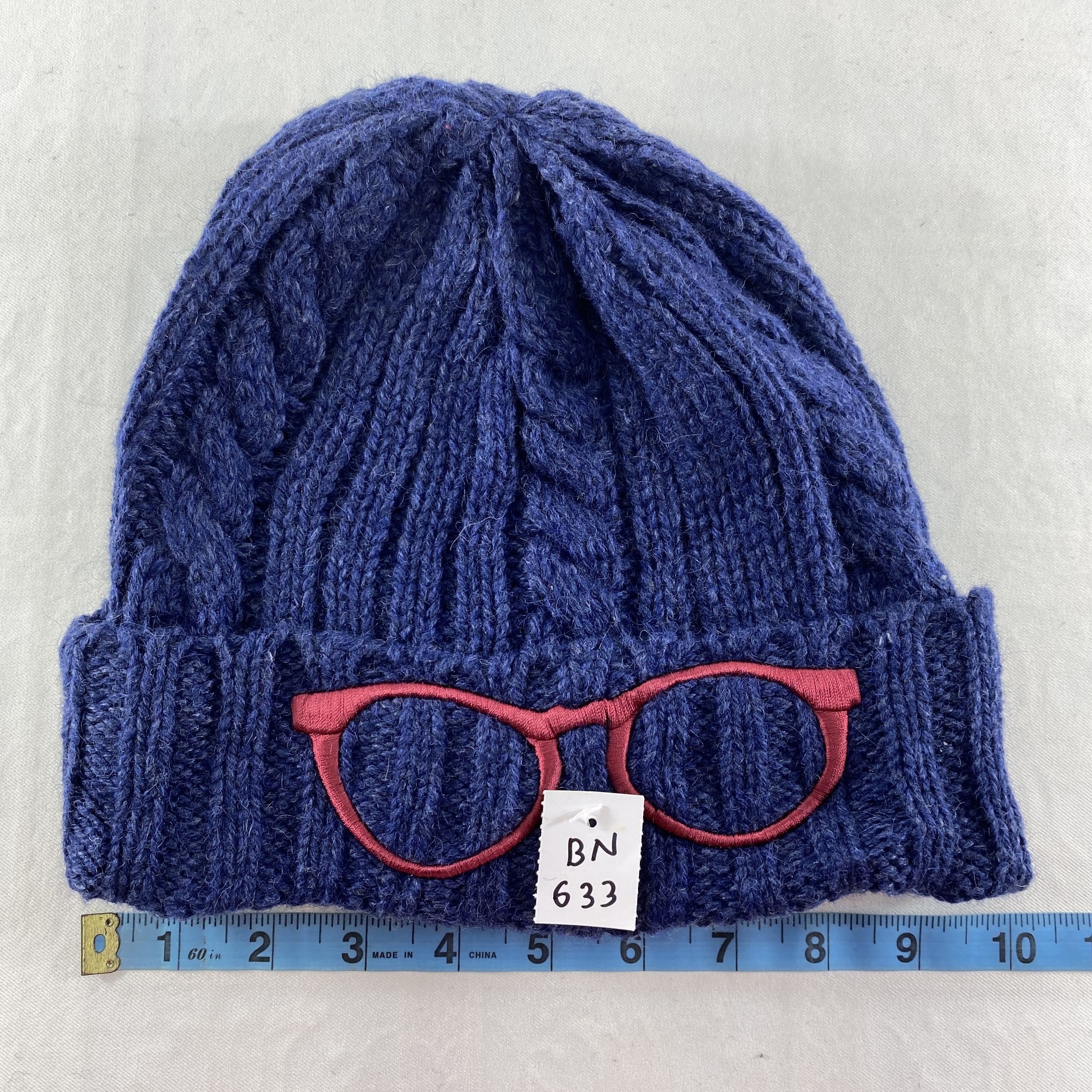 Japanese Brand Spectacles Embroidery Snow Cap Hat Beanie -BN633 Size ONE SIZE - 4 Thumbnail