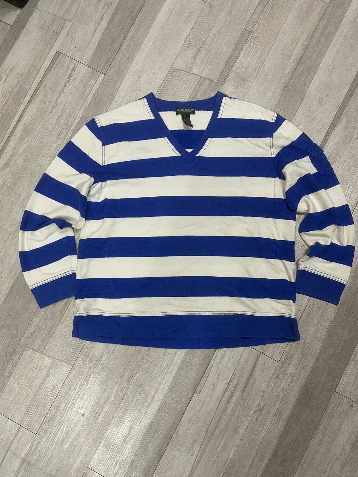 Lauren Ralph Lauren × Polo Ralph Lauren Lauren jeans co ralph lauren stripes v-neck sweatshirt Size US L / EU 52-54 / 3 - 1 Thumbnail