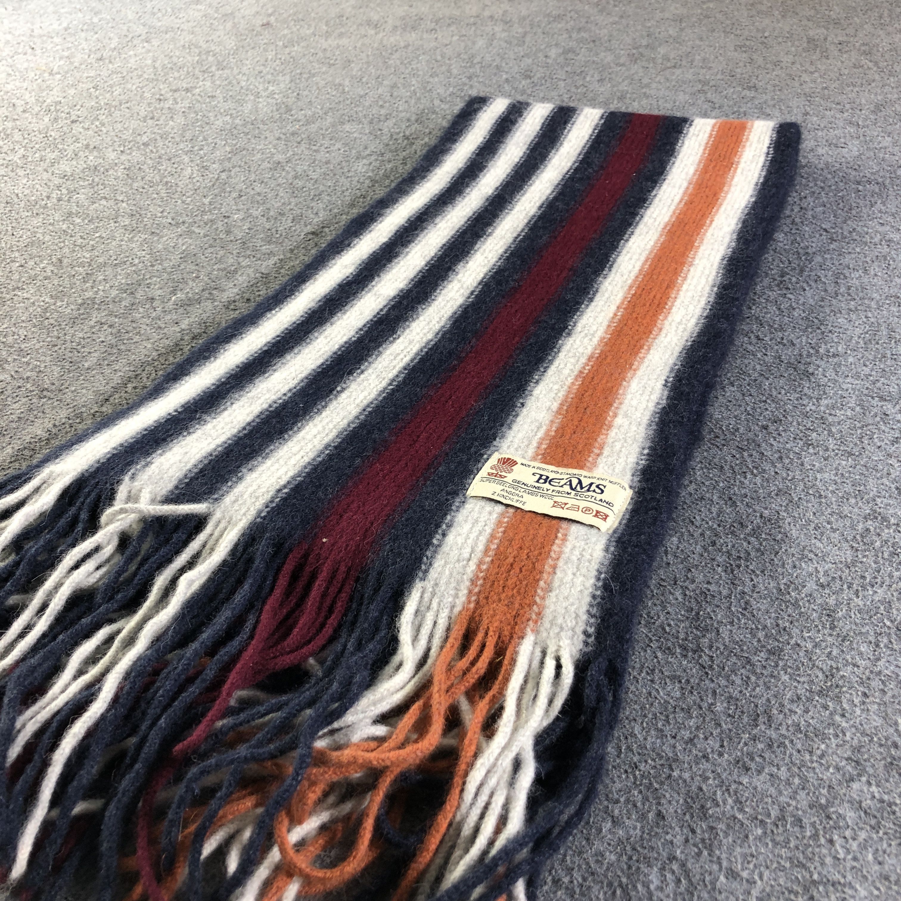 Beams Plus Beams Striped Angora Scarf Muffler Neckwear V2757 Size ONE SIZE - 2 Thumbnail