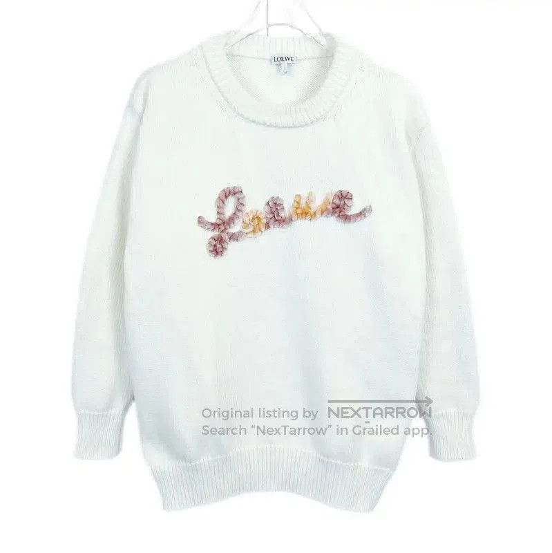 Loewe Loewe White Cotton Long Sleeve Sweatshirt . Size XS / US 0-2 / IT 36-38 - 1 Thumbnail
