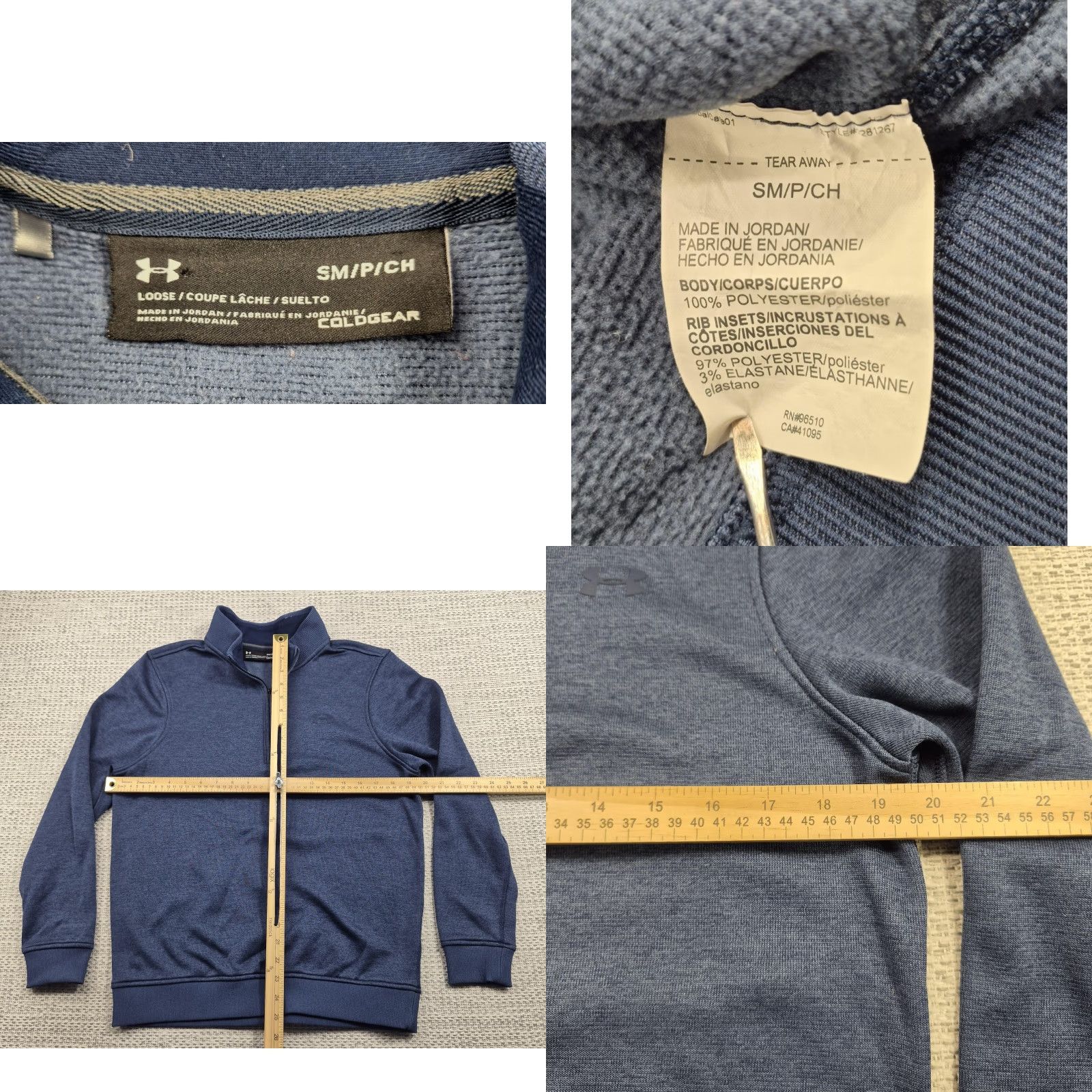 Under Armour Under Armour ColdGear Storm Pullover Mens Small Blue 1/4 Zip Thermal Sweatshirt Size US S / EU 44-46 / 1 - 8 Thumbnail
