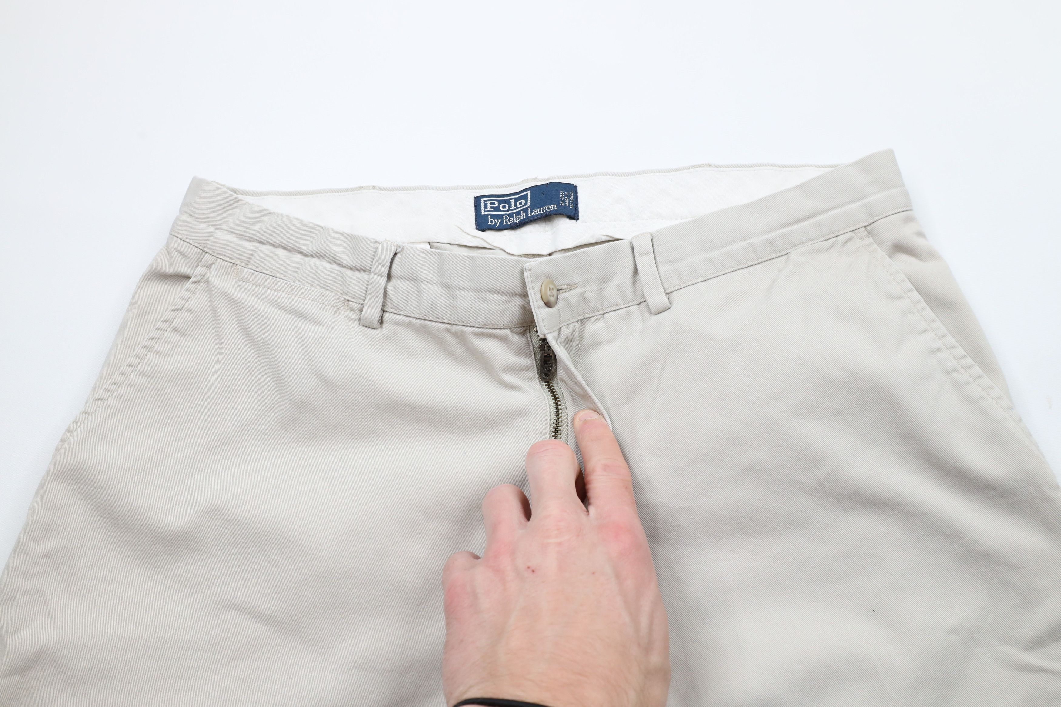 Ralph Lauren × Vintage Vintage 90s Ralph Lauren Front Cotton Chino Pants Beige Size US 34 / EU 50 - 6 Thumbnail