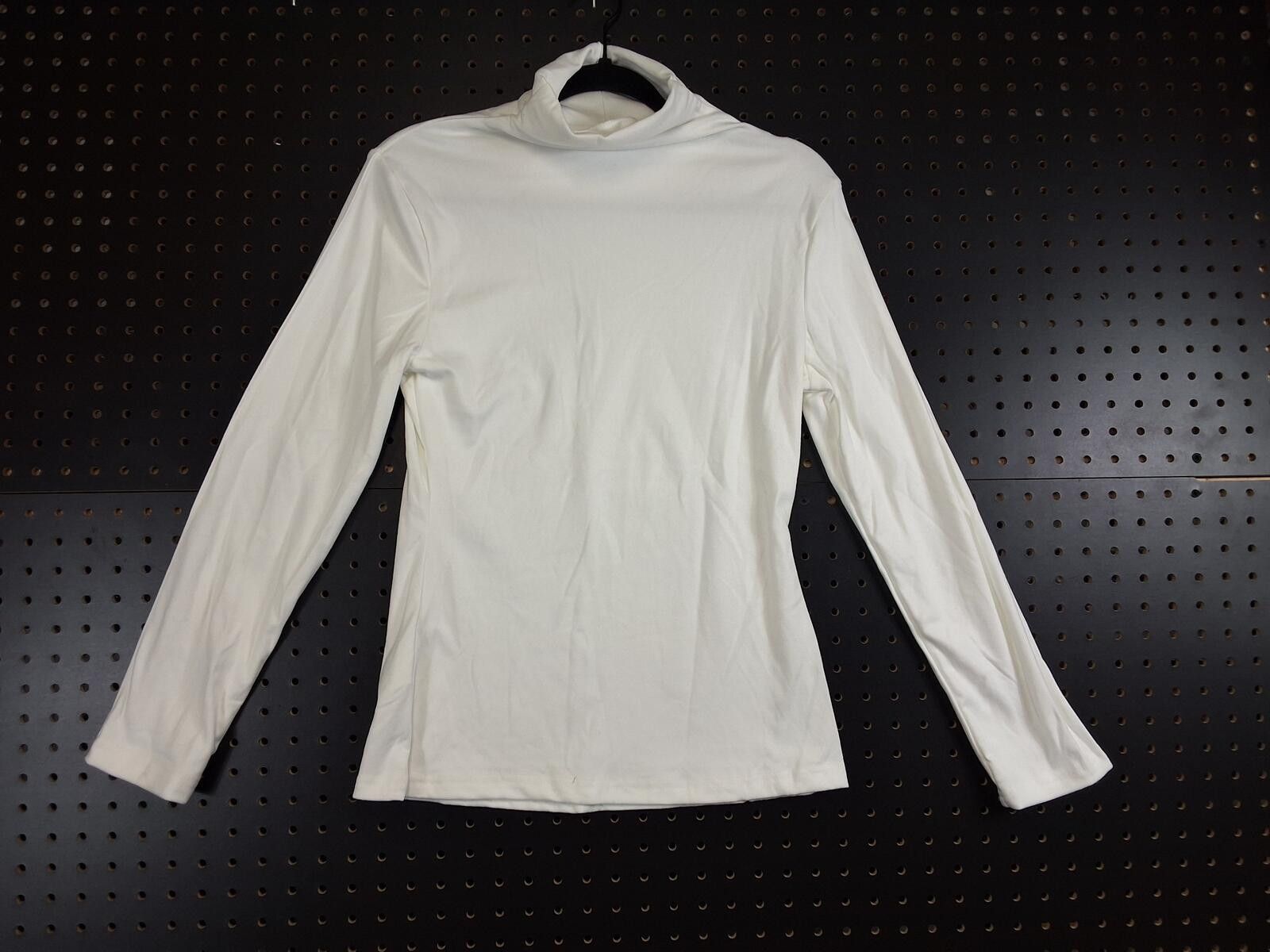 Other Elegant Cream Long Sleeve Turtleneck Top - Large Size L / US 10 / IT 46 - 2 Thumbnail