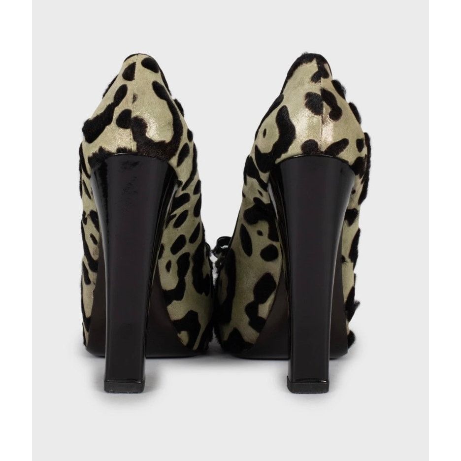 Roberto Cavalli Roberto Cavalli Green Leather Block Heel Pumps | EU 37 Size US 7 / IT 37 - 4 Thumbnail