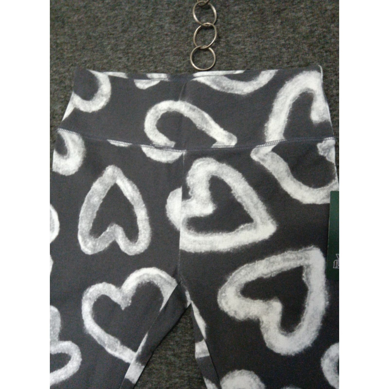 Vintage Wild Fable Leggings Women XS Gray High-Rise Heart Print Size 26" / US 2 / IT 38 - 3 Thumbnail