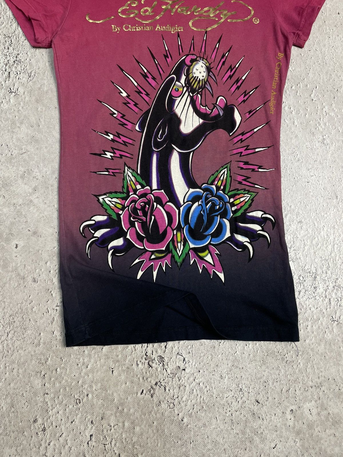 Christian Audigier × Ed Hardy Vintage Ed Hardy tee Y2K style Skull t-shirt Woman’s Size S / US 4 / IT 40 - 4 Thumbnail